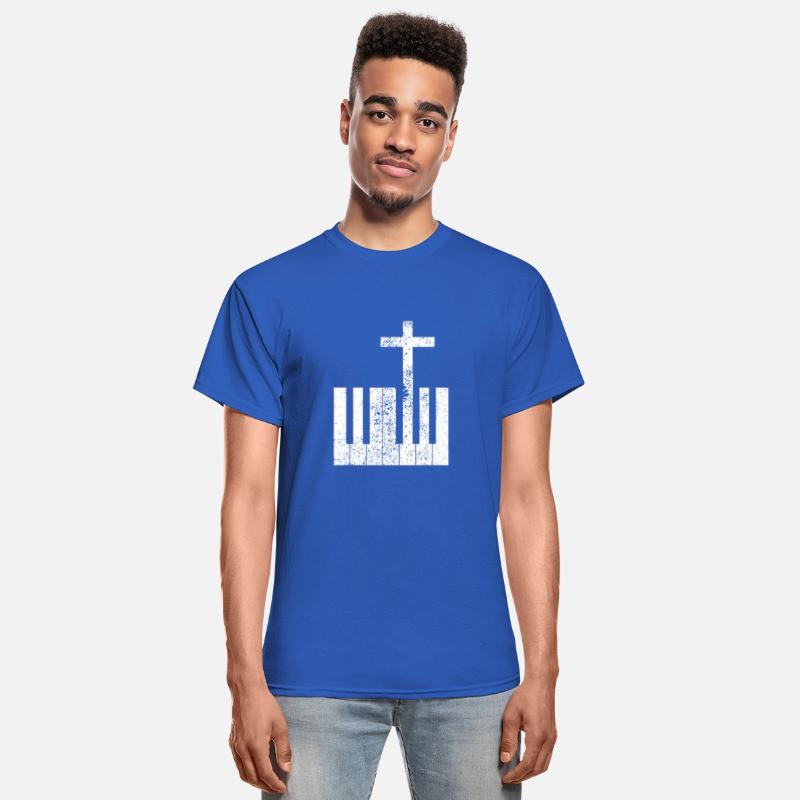 Distressed Piano Keyboard and Cross Christian
