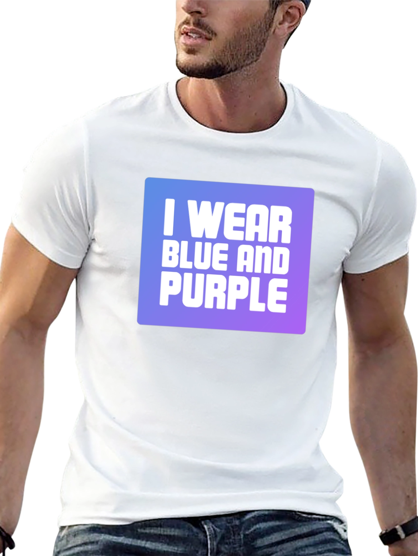 I Wear Blue and Purple Graphic T-Shirt