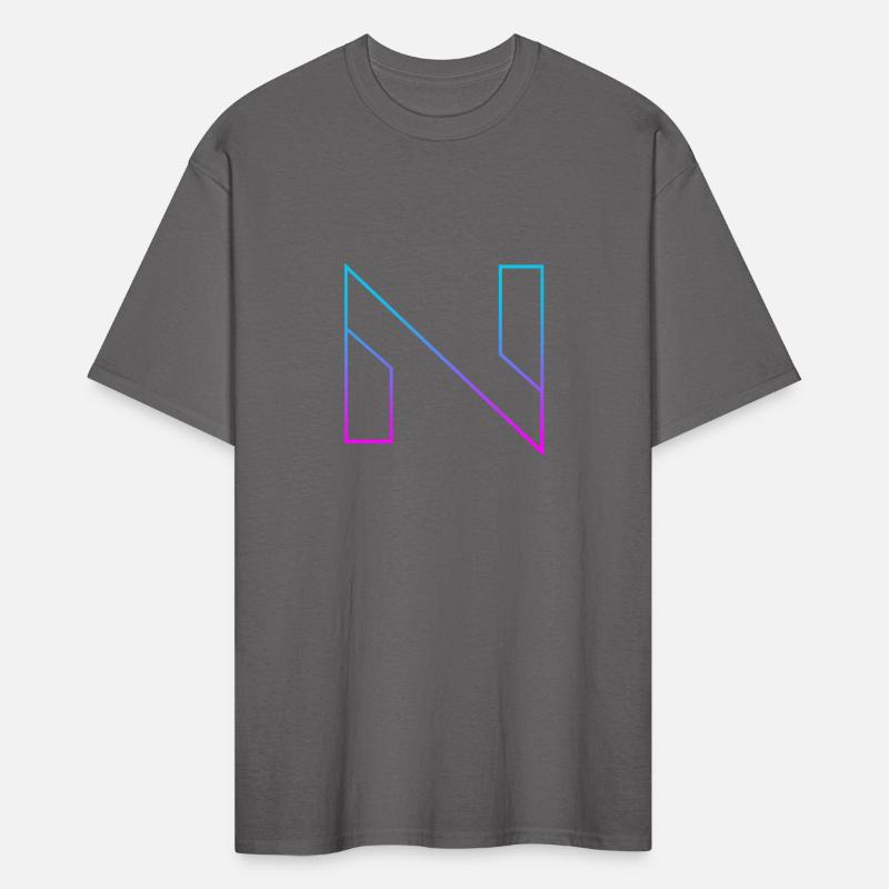 Electric Gradient Letter N Typographical T-Shirt