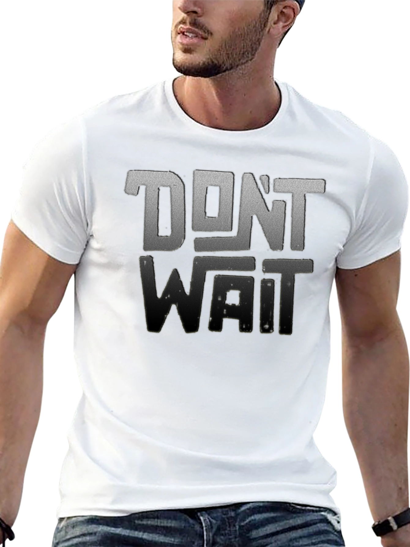 Dont Wait Graphic Tee - Black Crew Neck T-Shirt