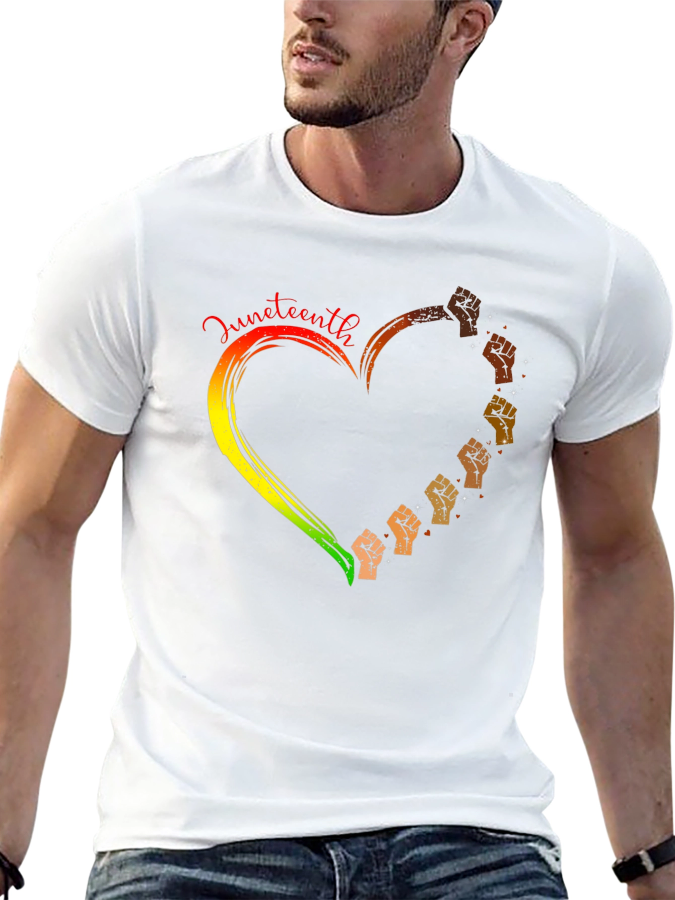 Juneteenth Heart Fist Graphic T-Shirt