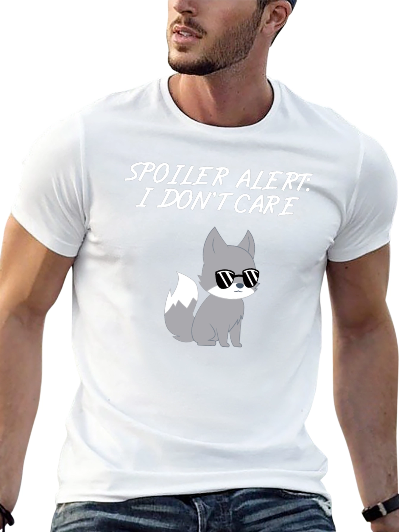 Spoiler Alert I Dont Care T-Shirt with Cool Fox