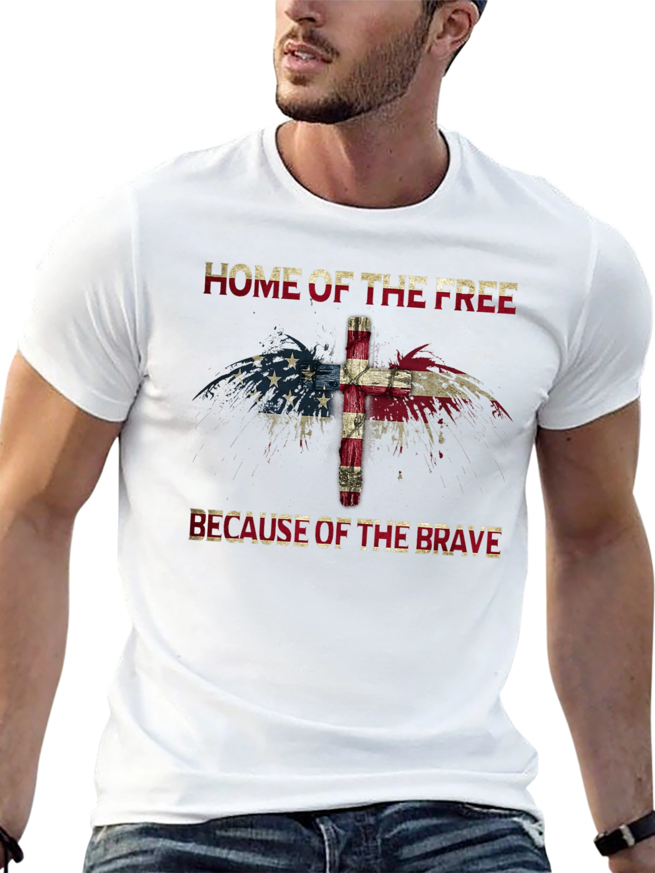 Home of the Free Christian USA Flag T-Shirt