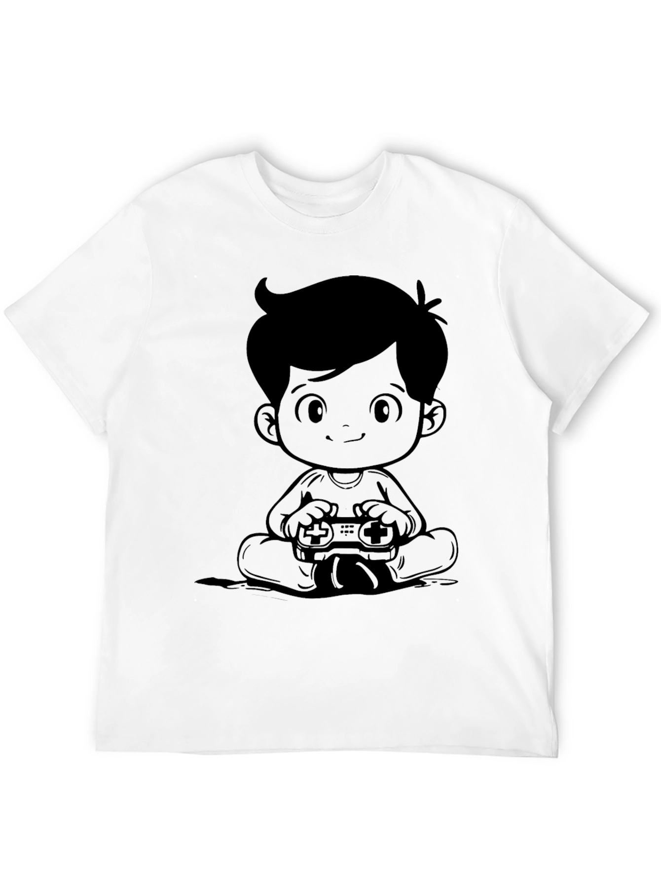 Gamer Boy Graphic Tee - Black Cotton Casual Shirt