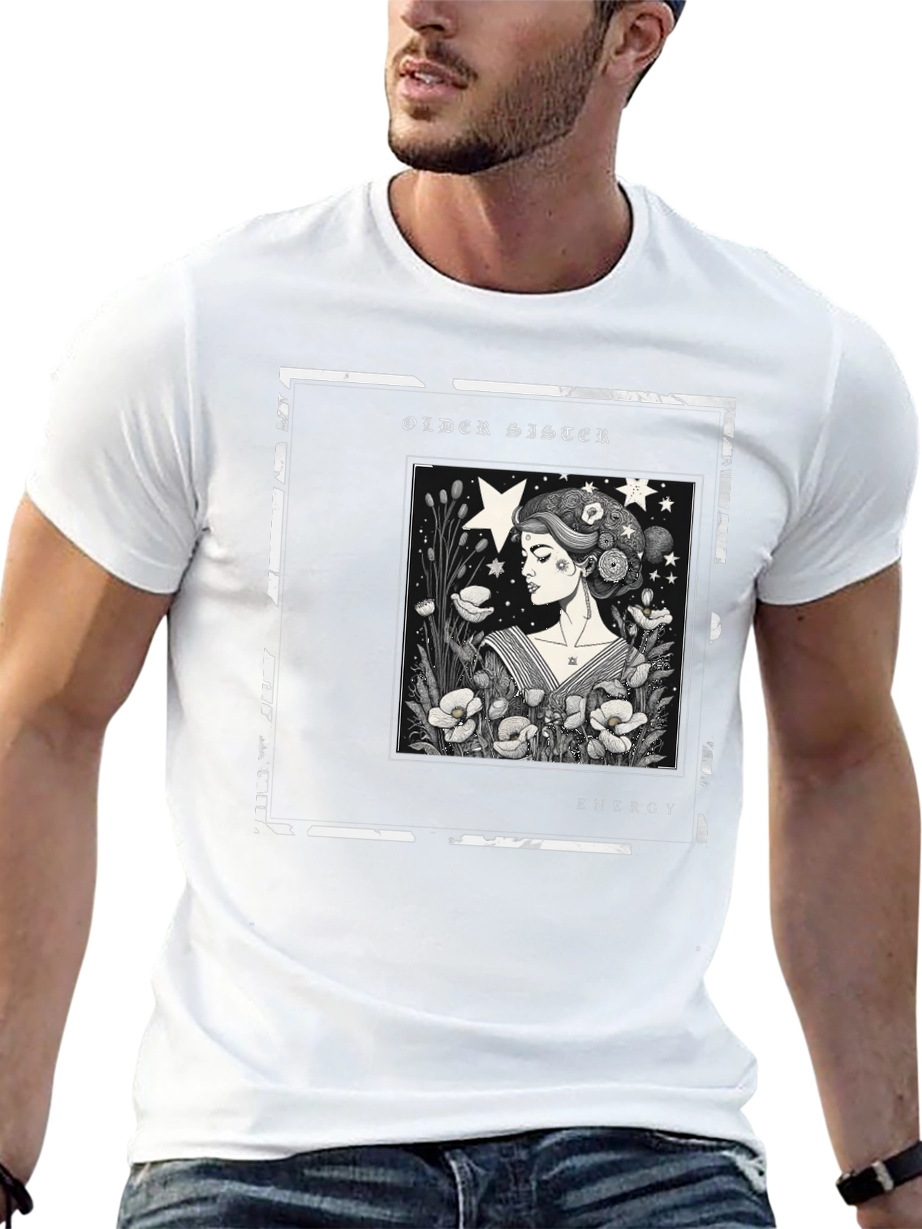 Older Sister Energy Graphic Tee - Black