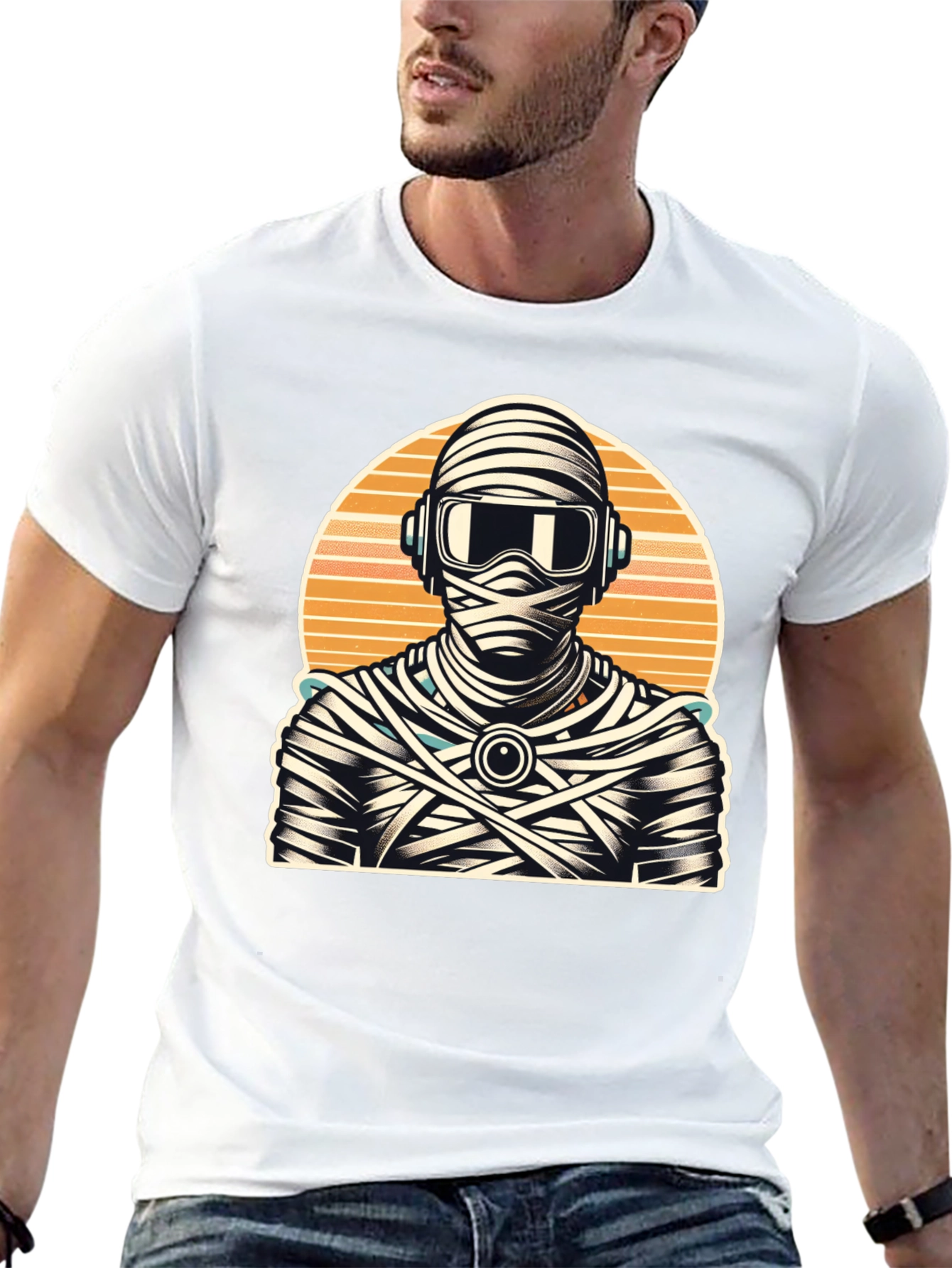 Retro Mummy DJ Graphic Tee - Black
