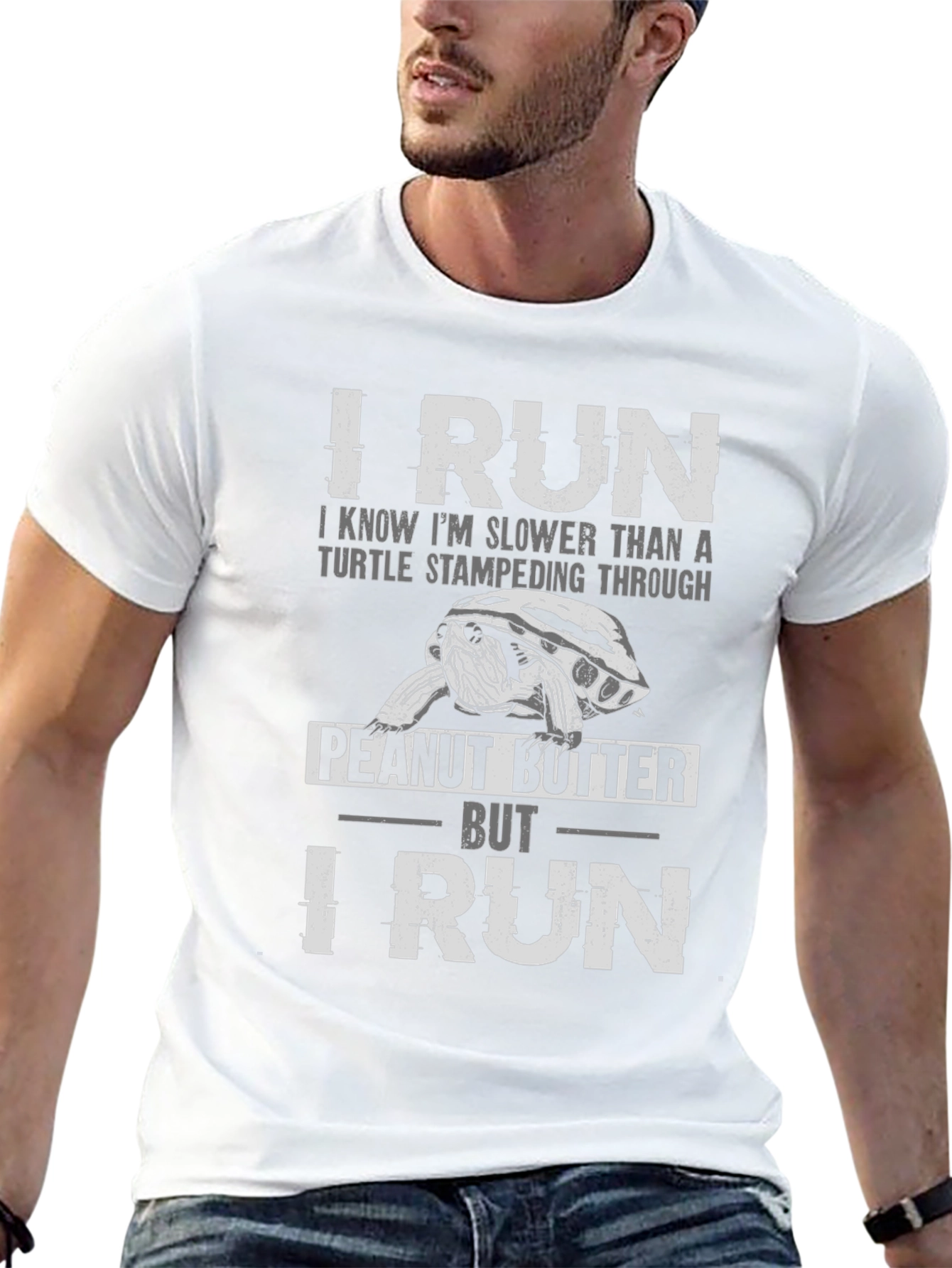 I Run Funny Turtle Graphic T-Shirt