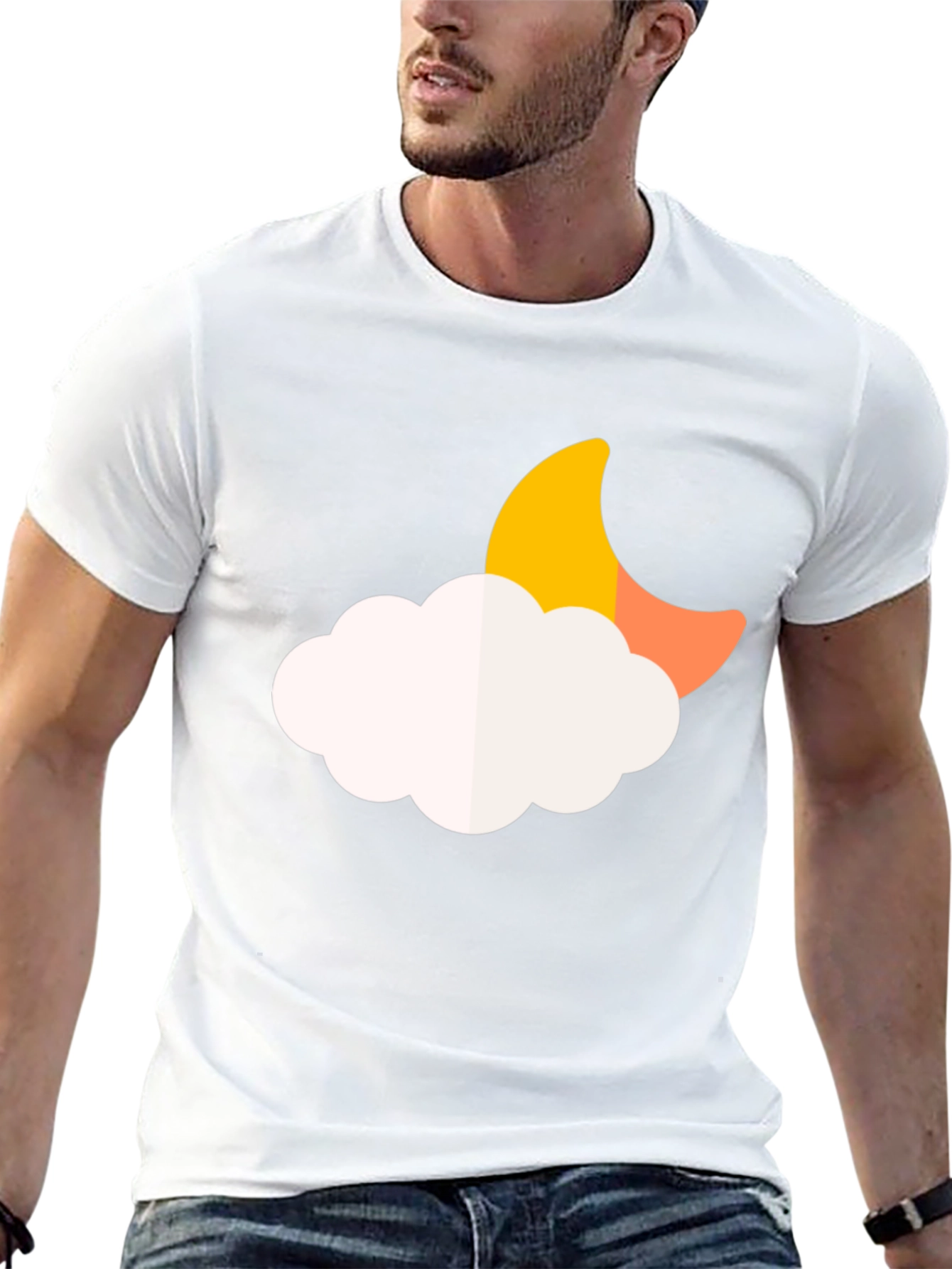 Moon Cloud Graphic Tee - Soft Black T-Shirt