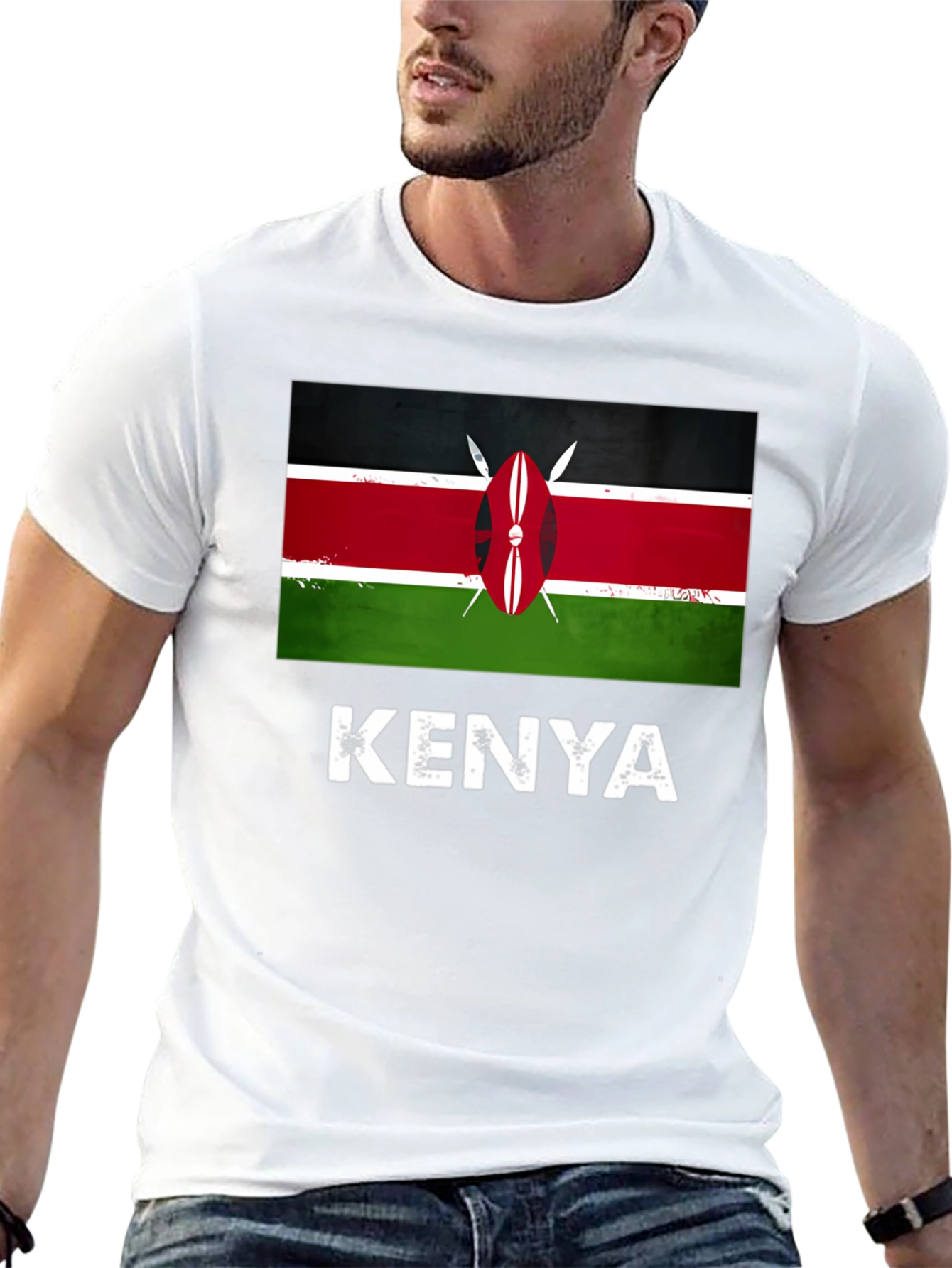 Kenya Flag T-Shirt - Black Graphic Tee