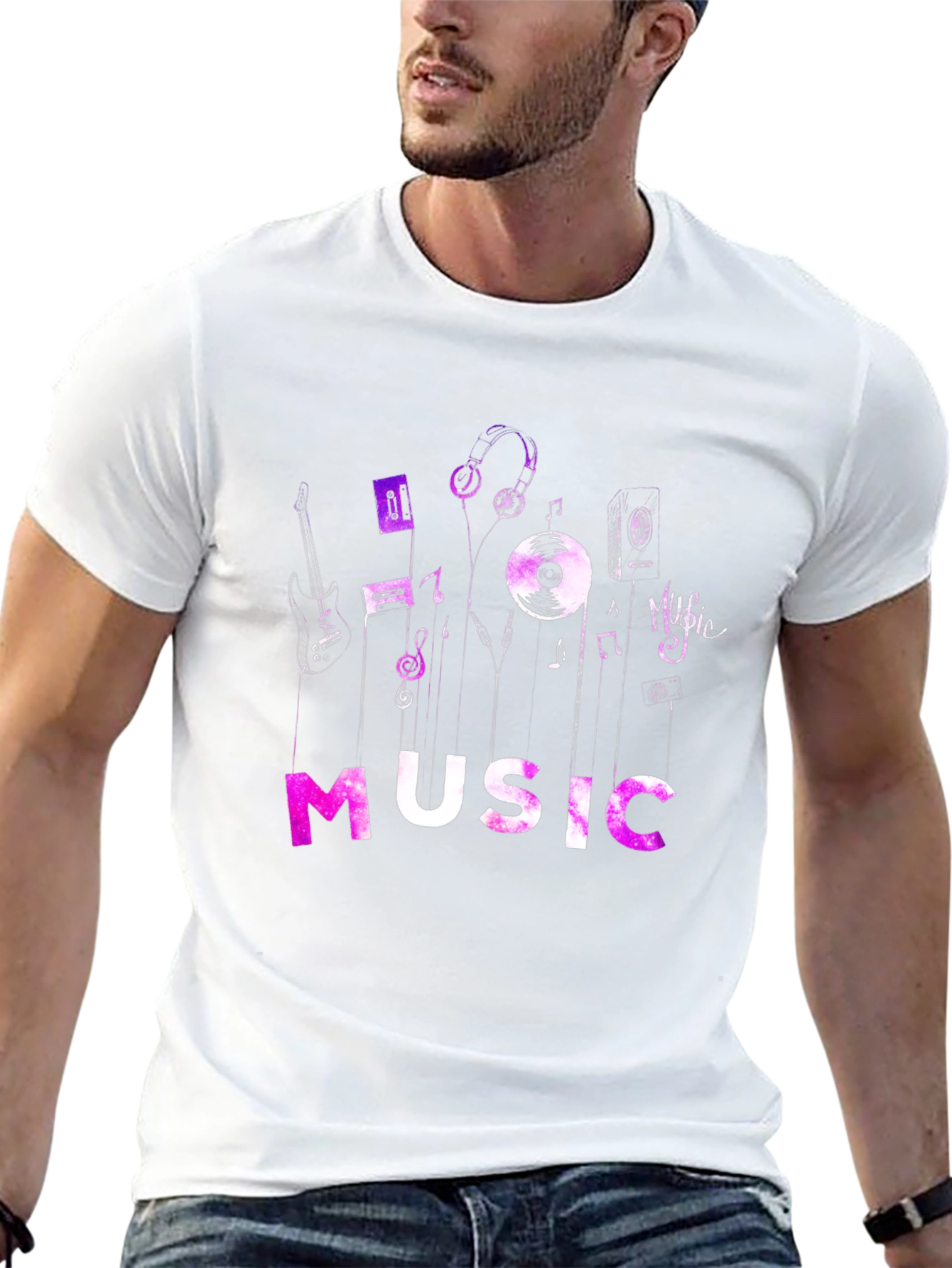 Music Lovers Graphic Tee - Black Cotton