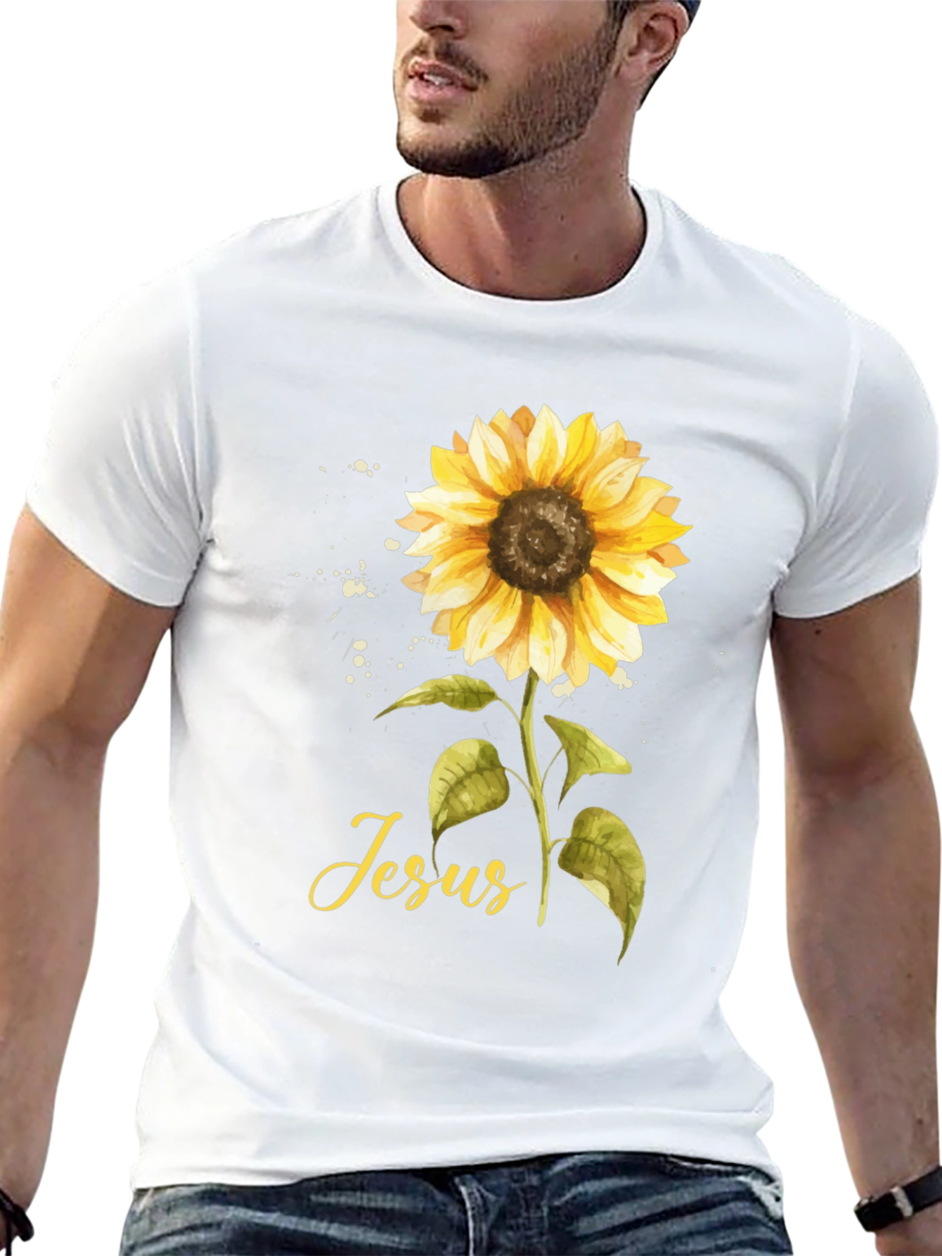 Sunflower Jesus T-Shirt - Faith Inspired Design