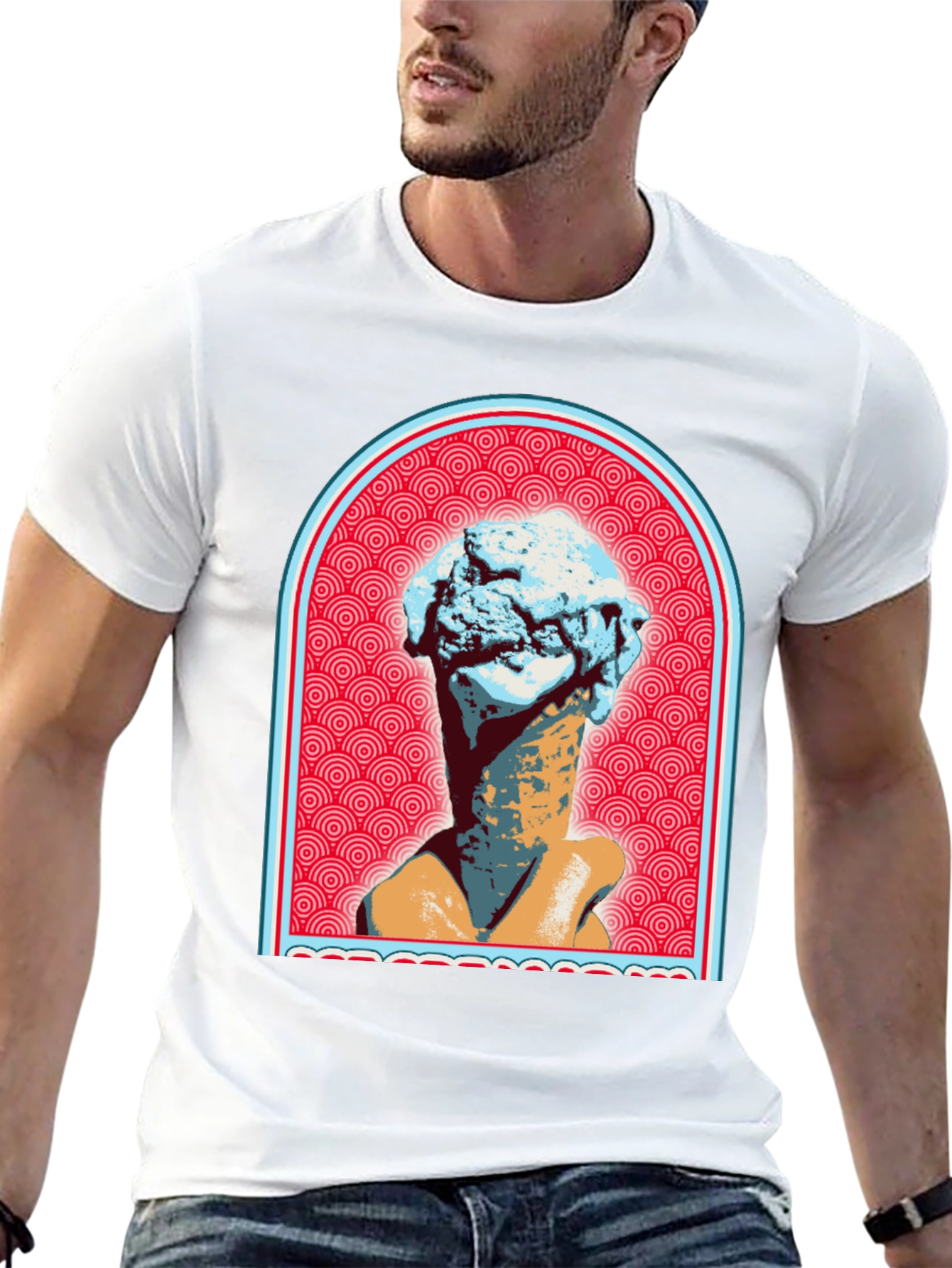 Ice Cream Cone Head T-Shirt - Unique Graphic Tee