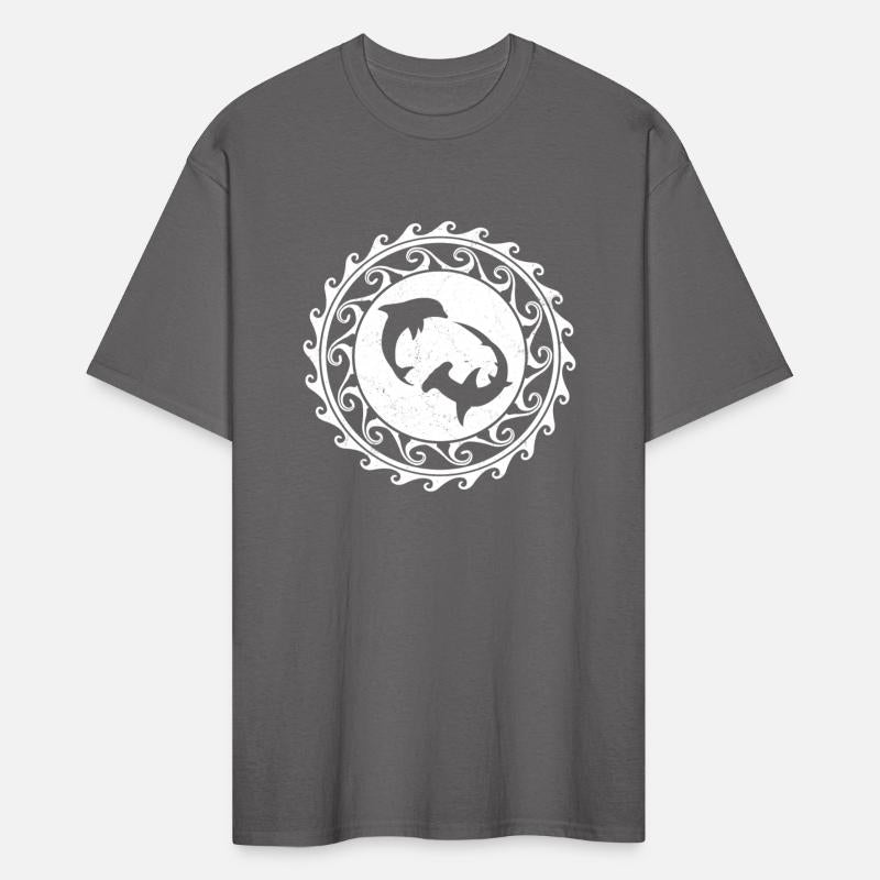 Hammerhead Shark and Dolphin