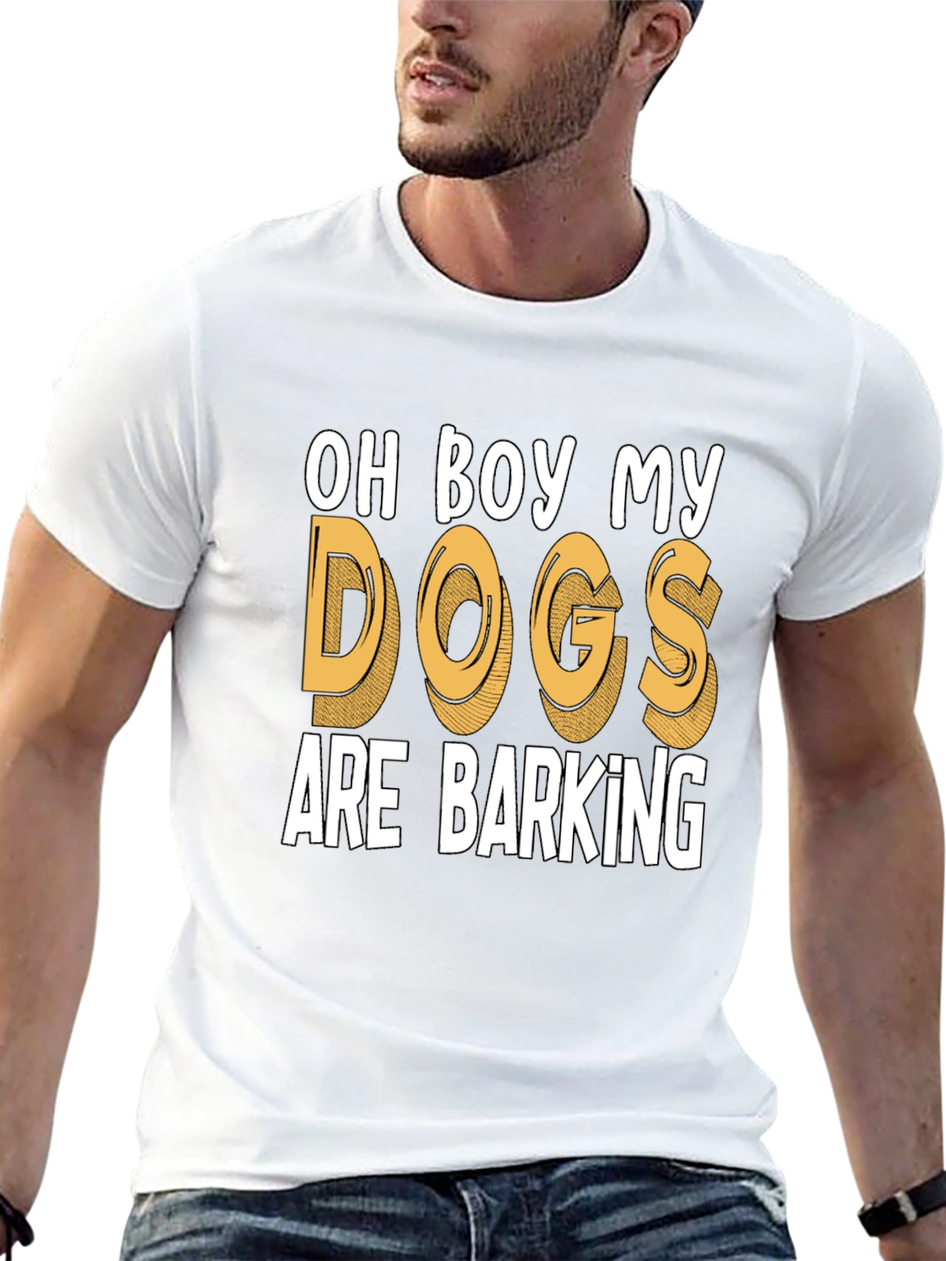 Mens Oh Boy My Dogs Are Barking Graphic Tee