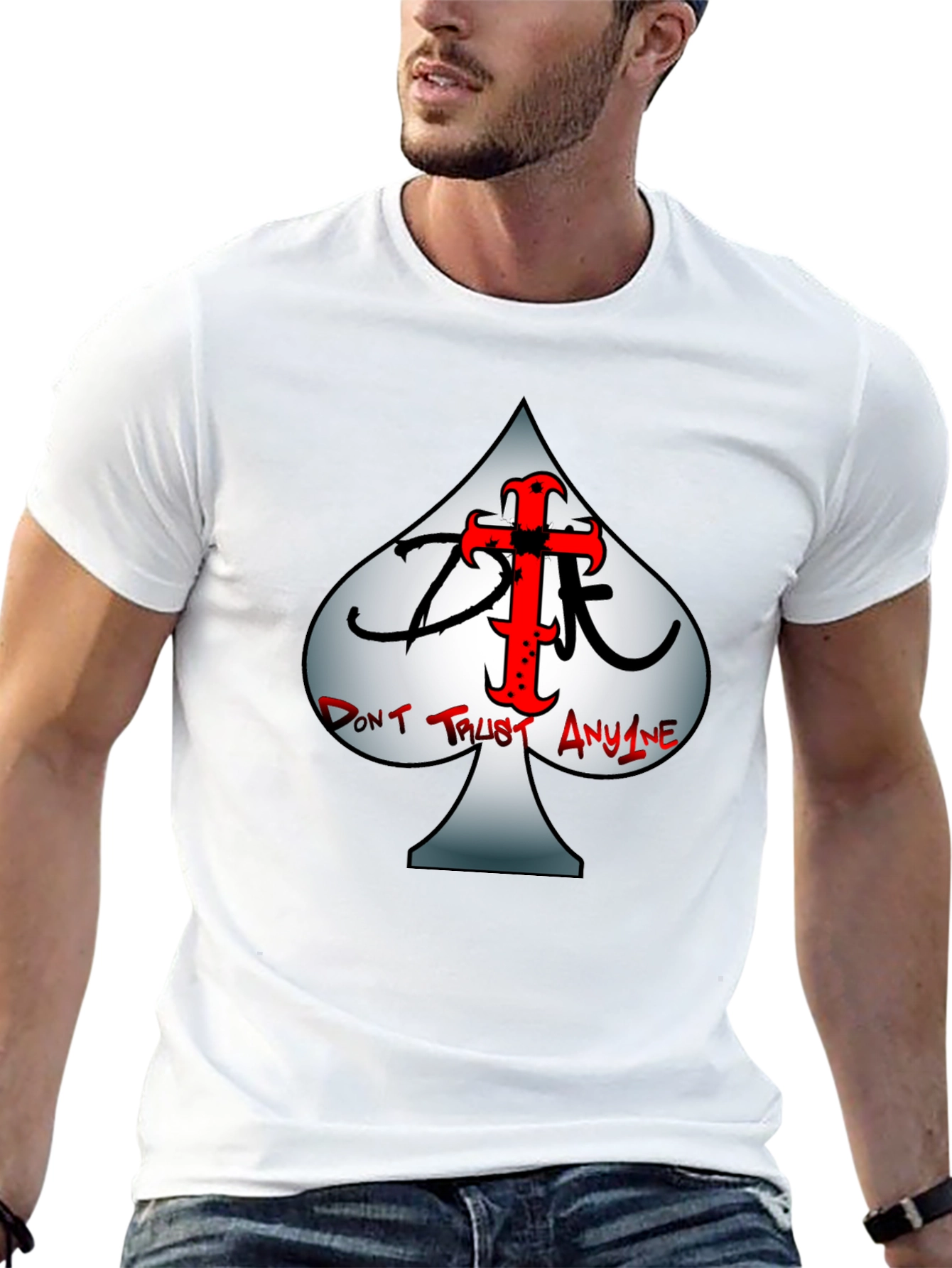 Dont Trust Anyone Graphic T-Shirt - Black Cotton Blend