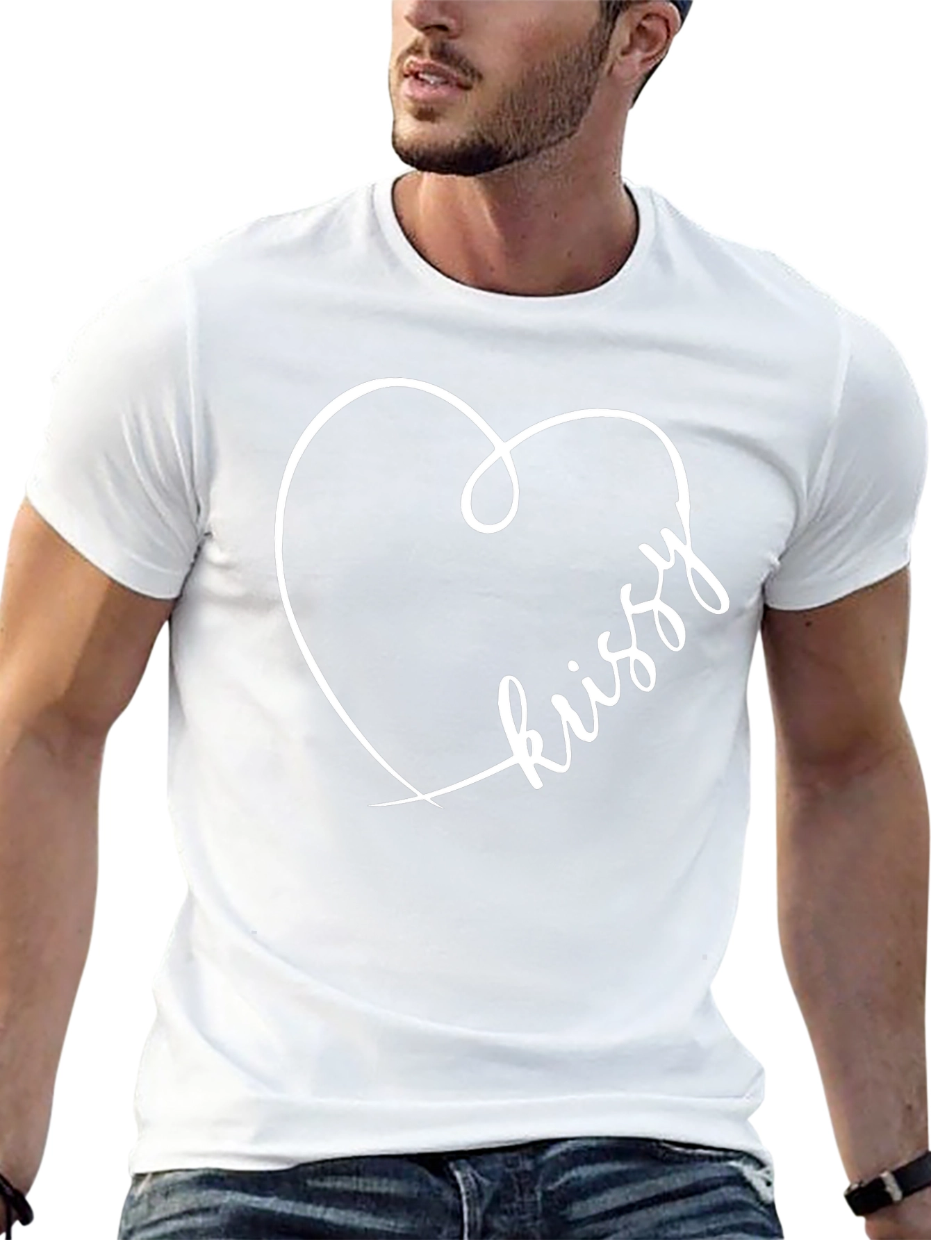 Kissy Heart Graphic Tee - Trendy Casual Comfort
