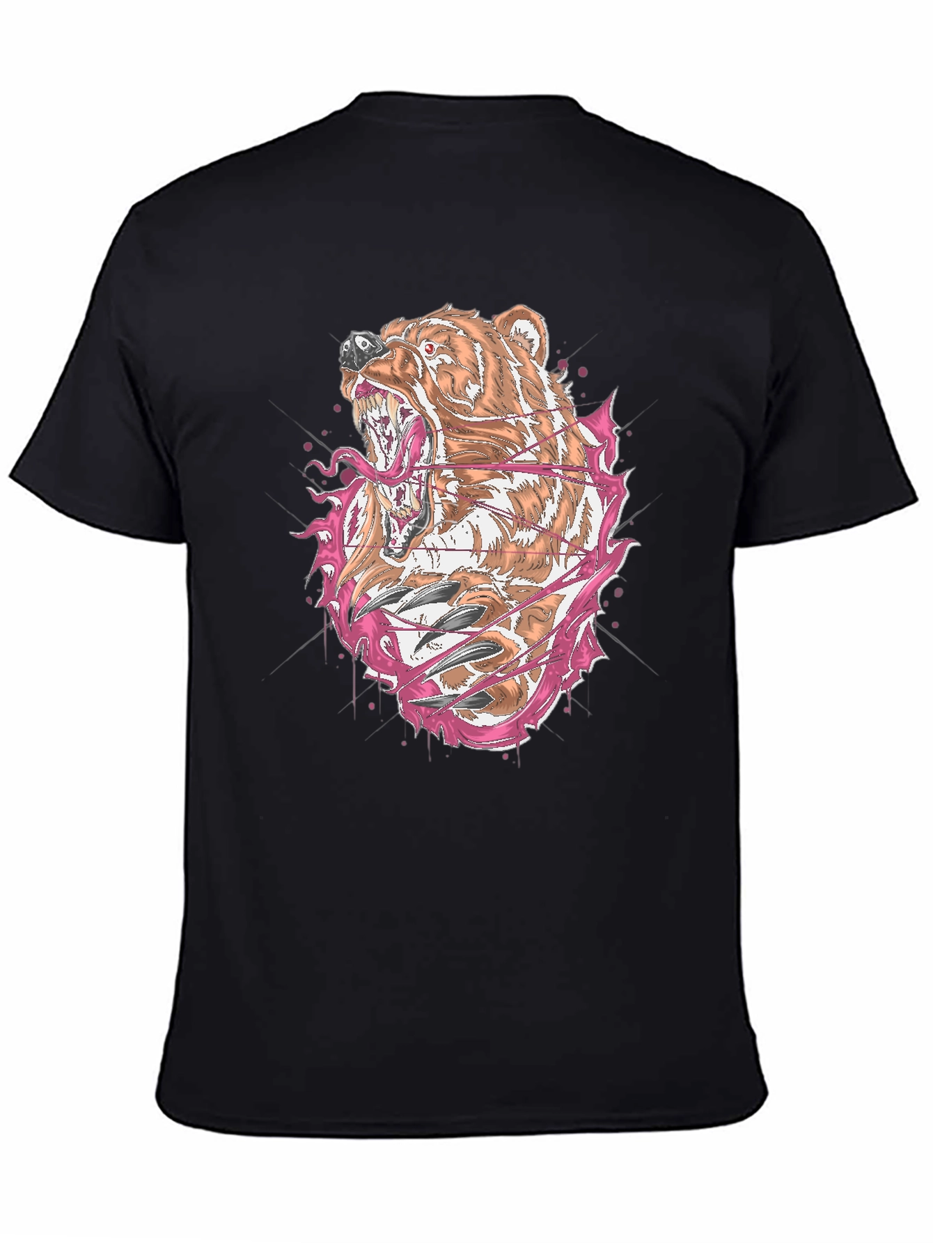 Bear Graphic T-Shirt - Mens Crew Neck Tee