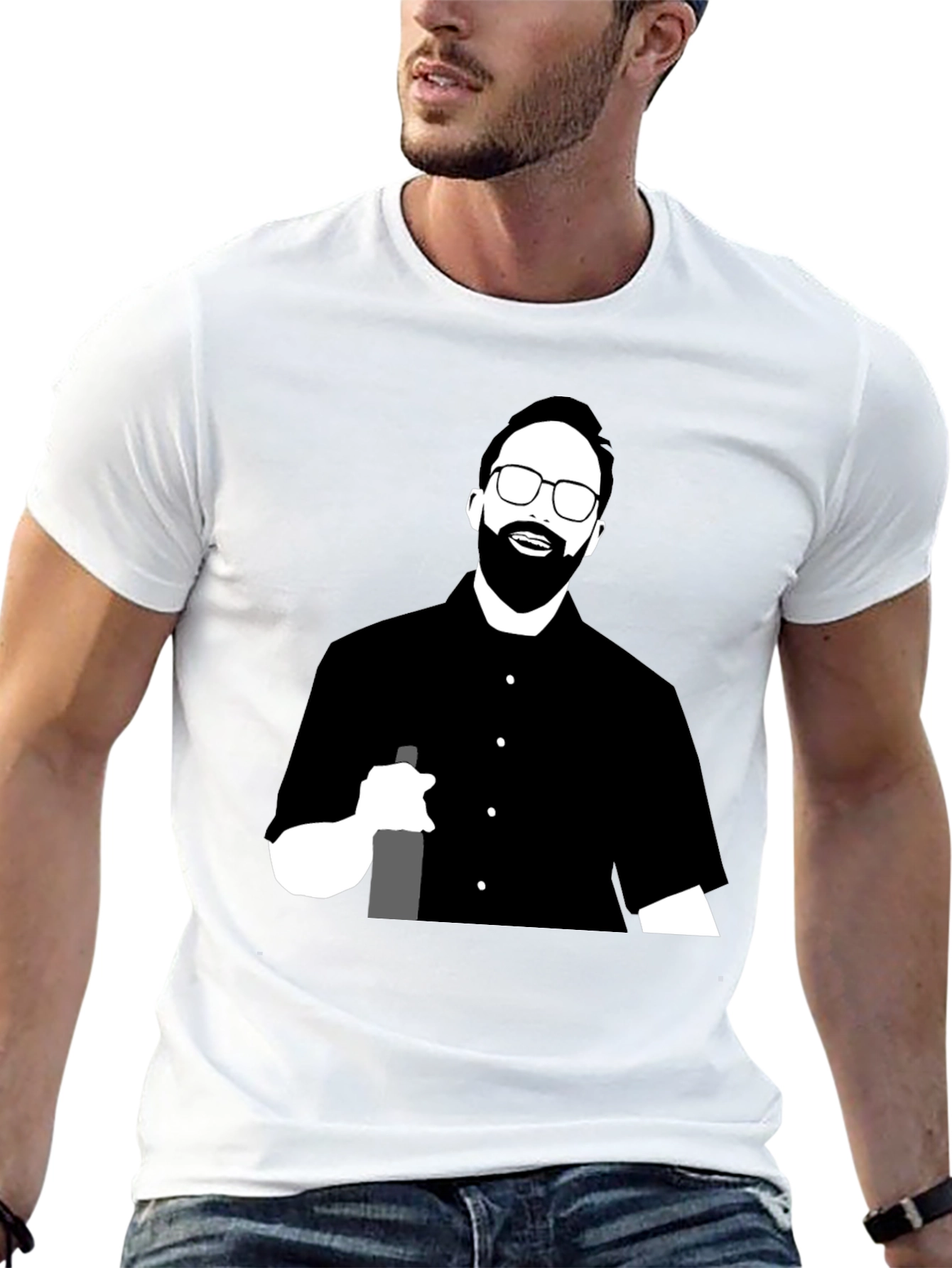 Black T-Shirt with Graphic Print