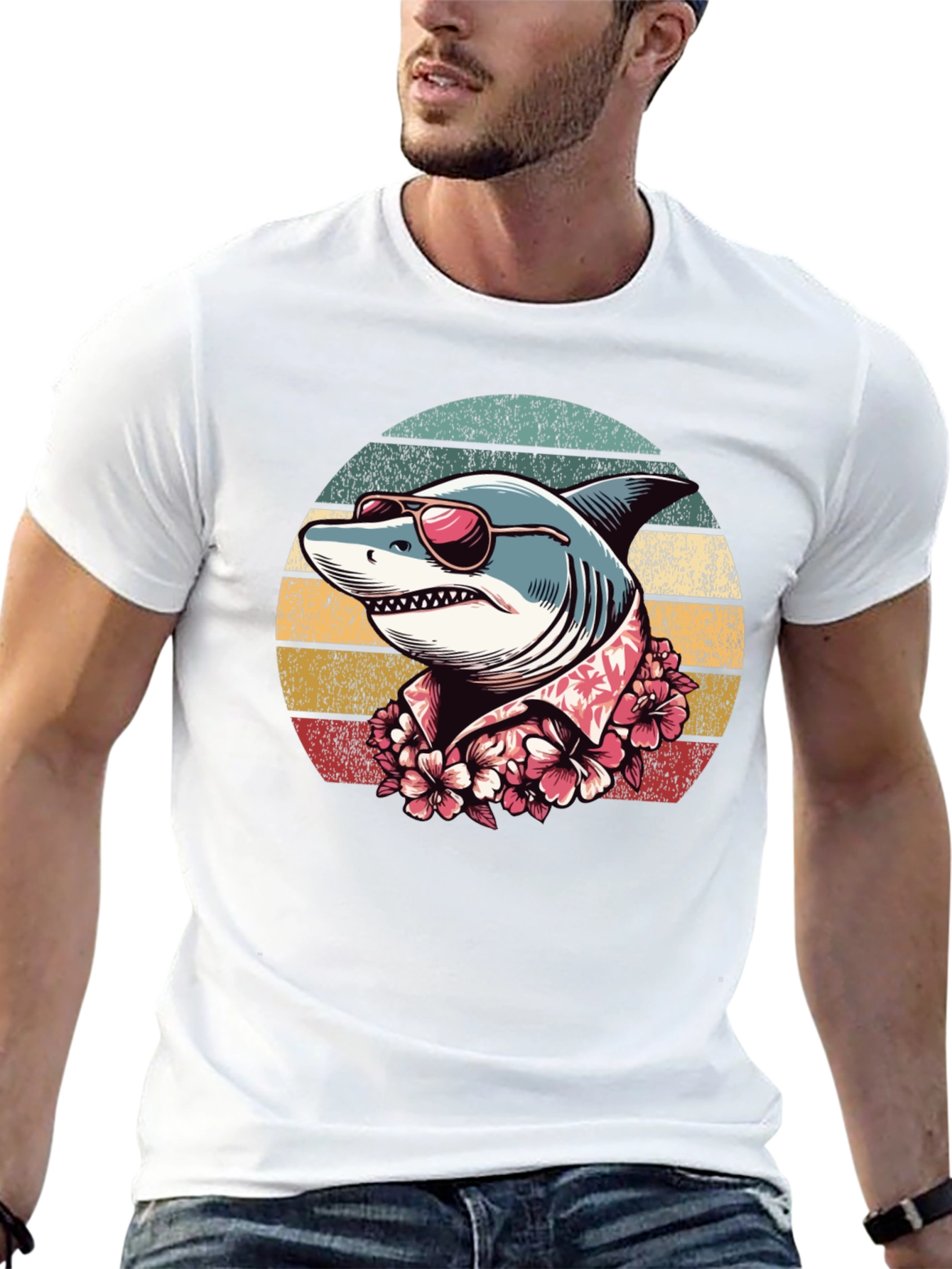 Retro Shark Graphic T-Shirt