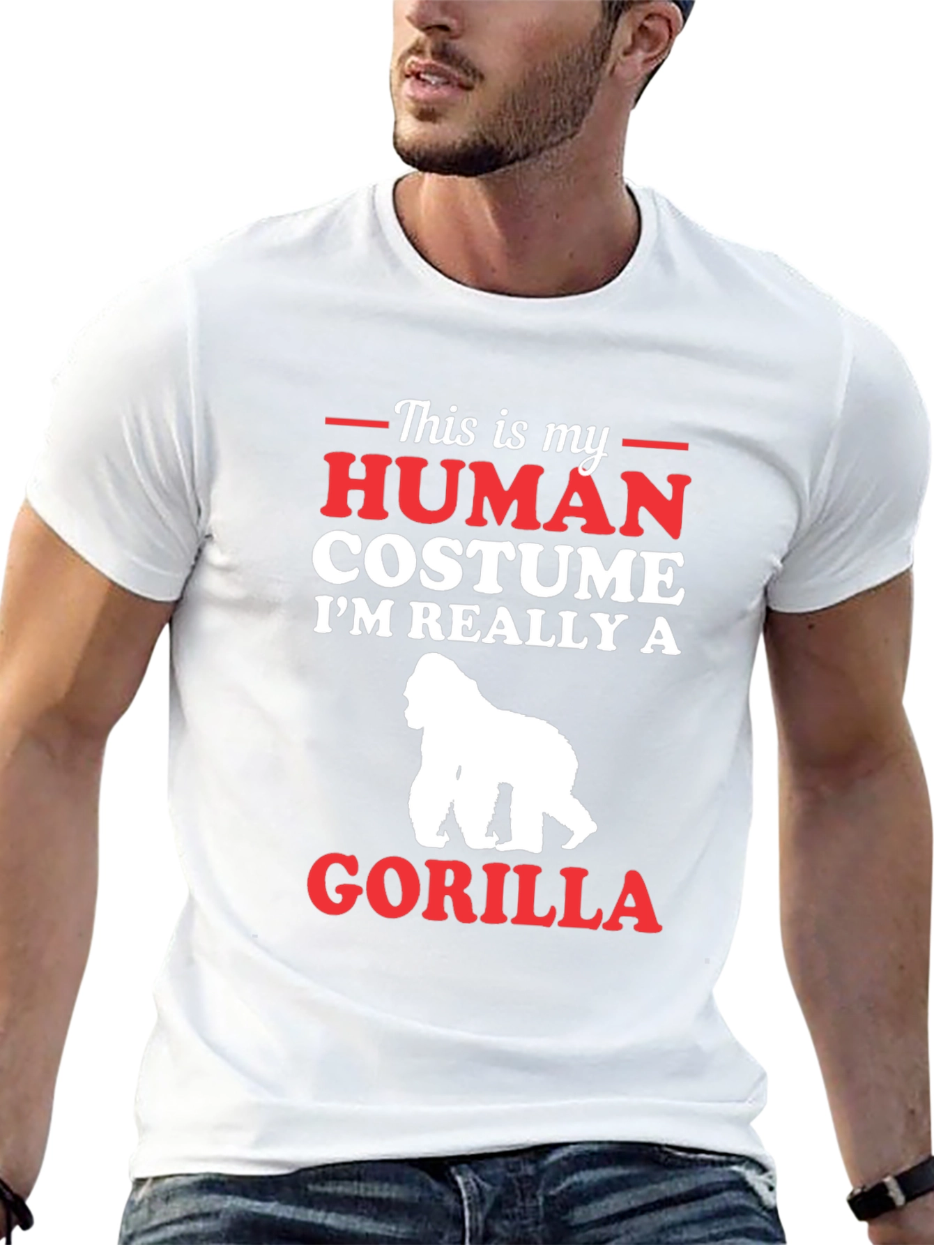 Human Costume Gorilla T-Shirt Funny Animal Tee