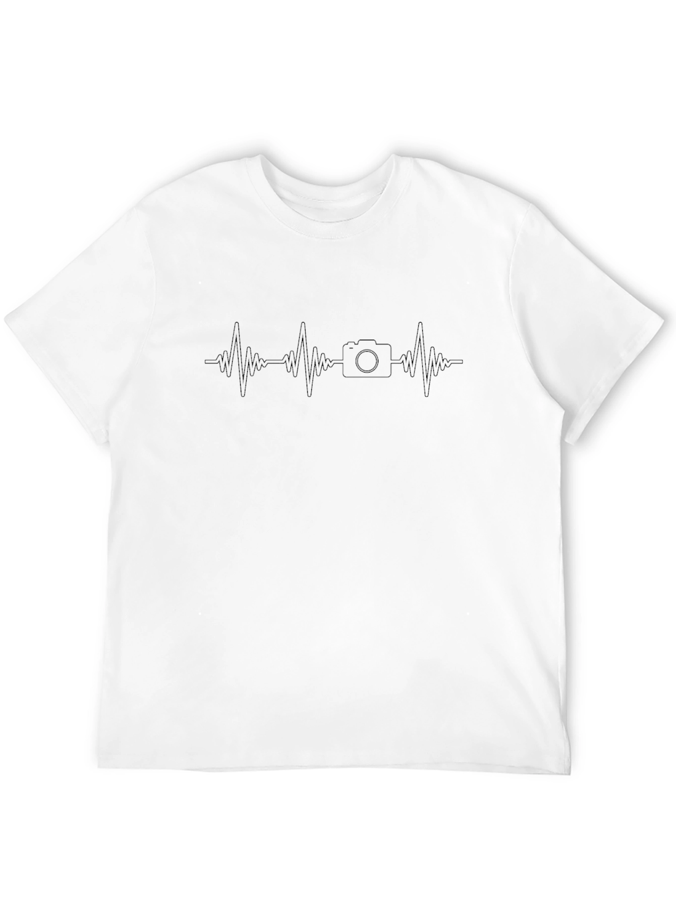 Photographer Heartbeat T-Shirt - Black Crew Neck Tee