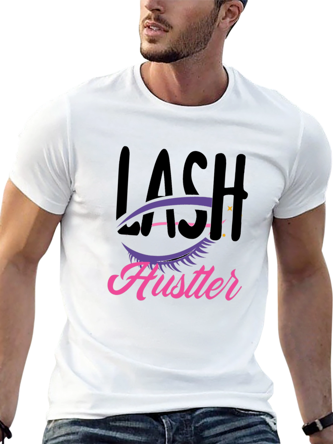 Lash Hustler Graphic Tee - Trendy Black T-Shirt