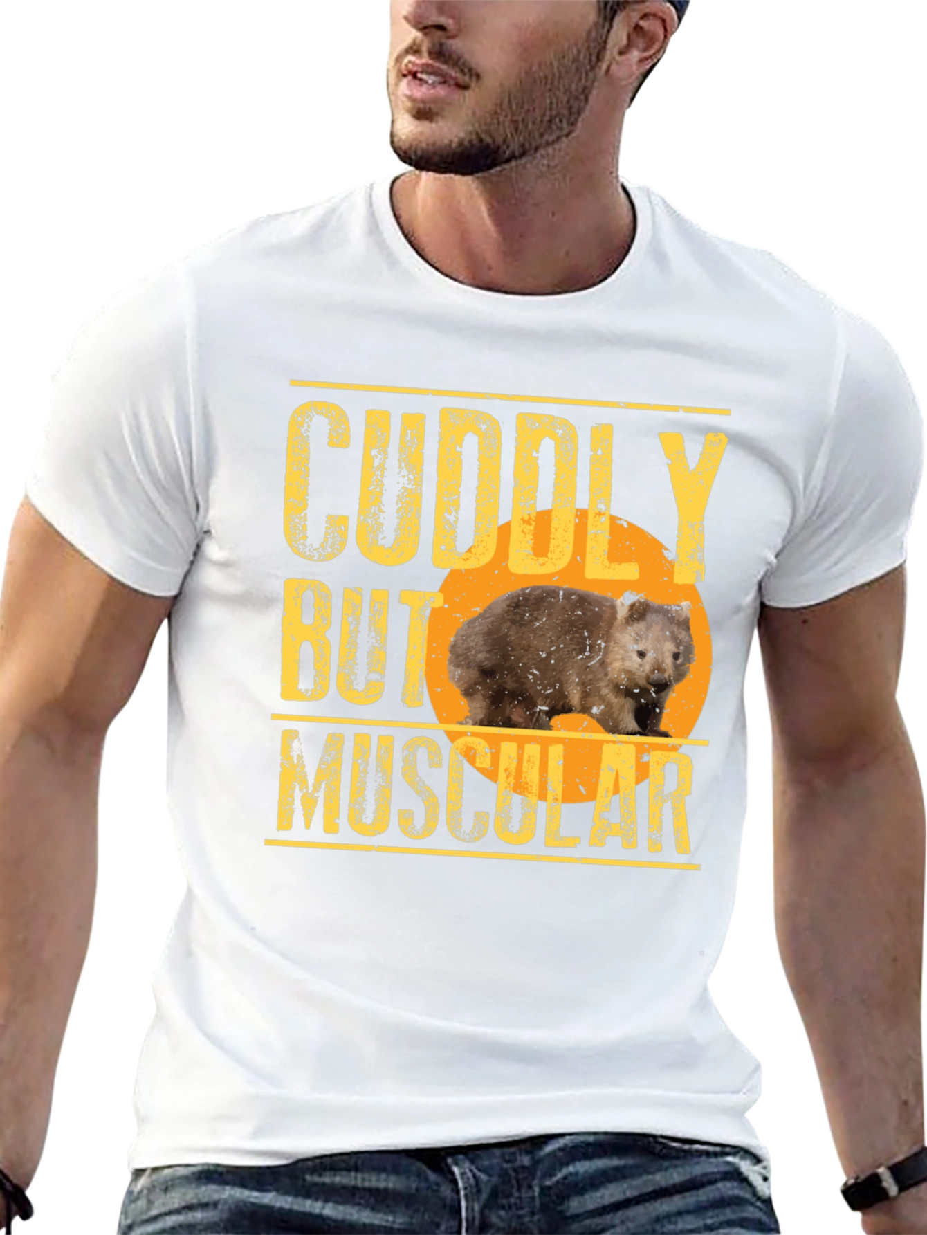 Cuddly But Muscular Wombat Graphic T-Shirt
