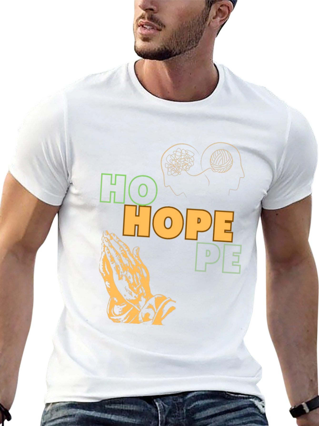 Hope Graphic T-Shirt Unique Praying Hands Design