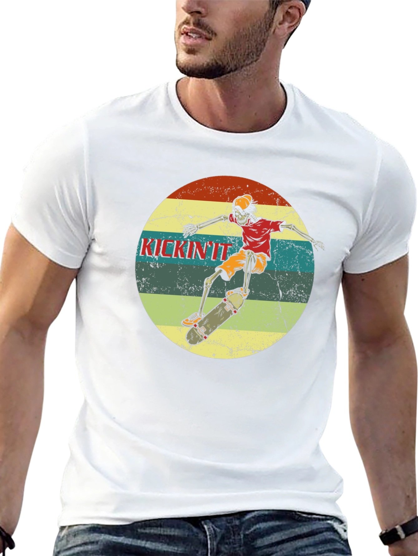 Skateboard Skeleton Graphic Tee - Kickin It