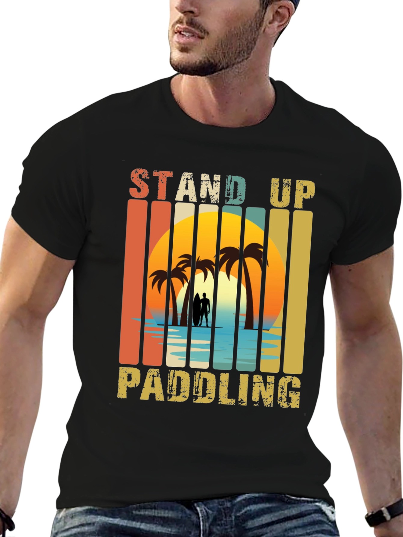 Stand Up Paddling Retro Graphic Tee