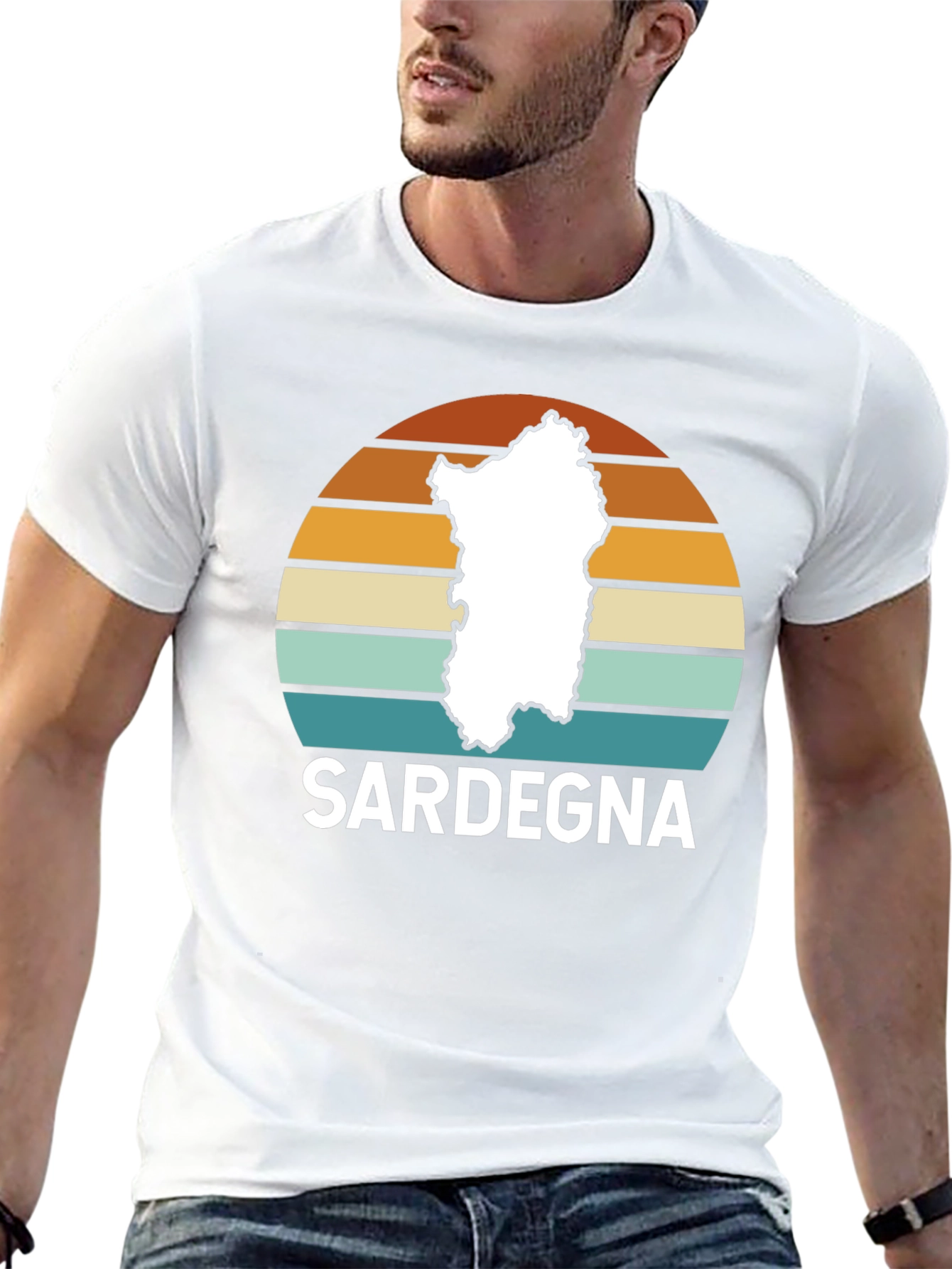Sardegna Sunset T-Shirt Italy Sardinia Map Tee