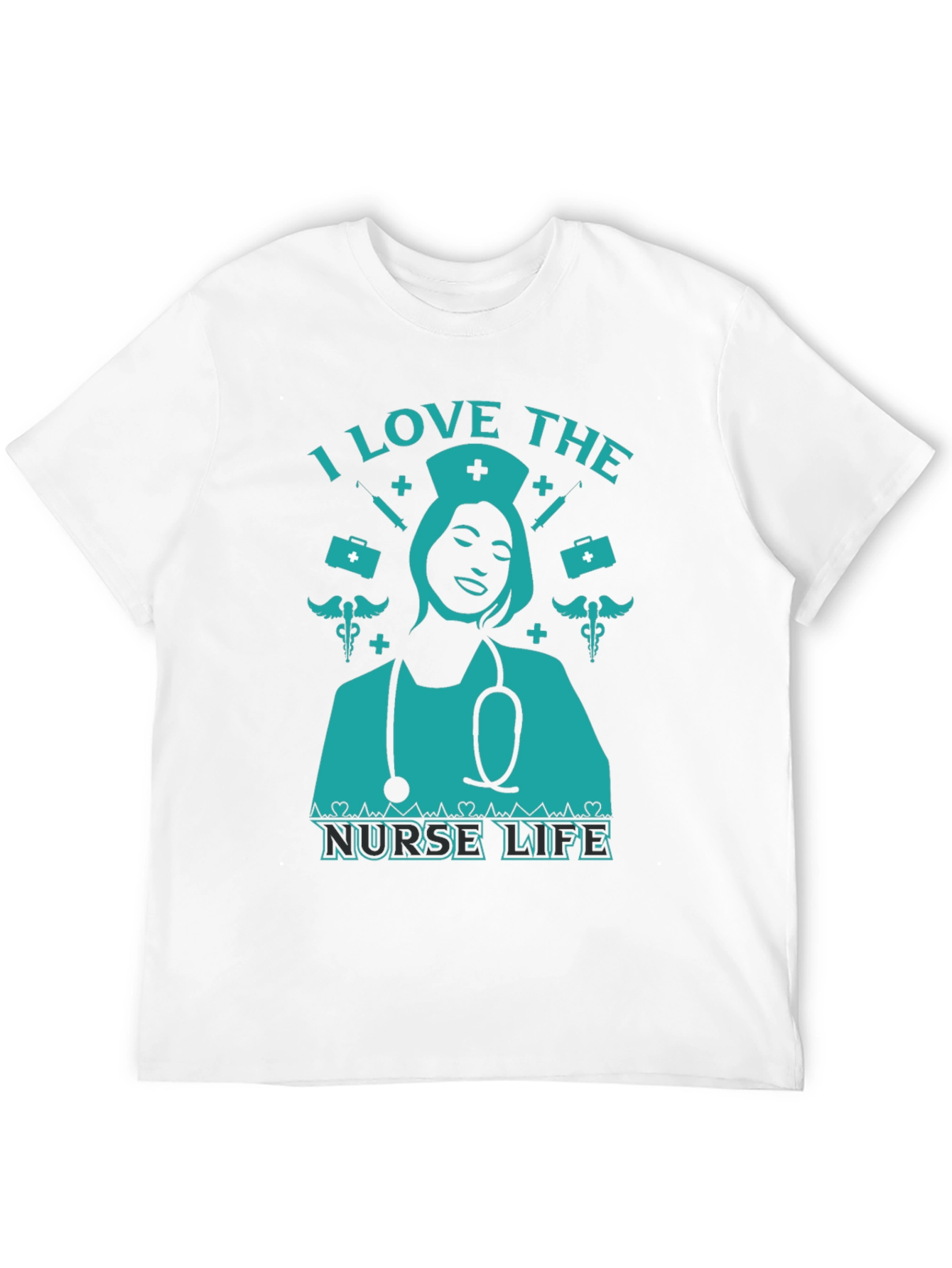 I Love The Nurse Life T-Shirt - Black