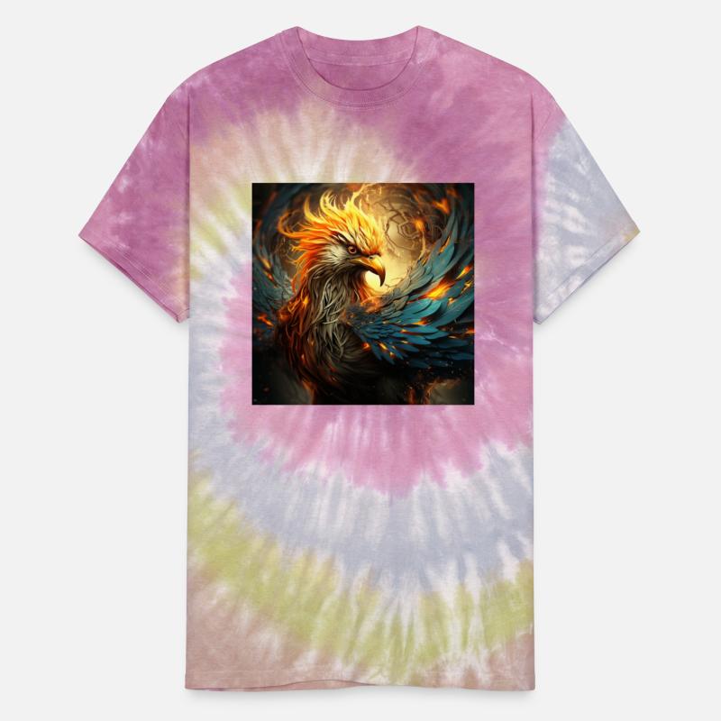 Phoenix Art Blue Wings with Flames