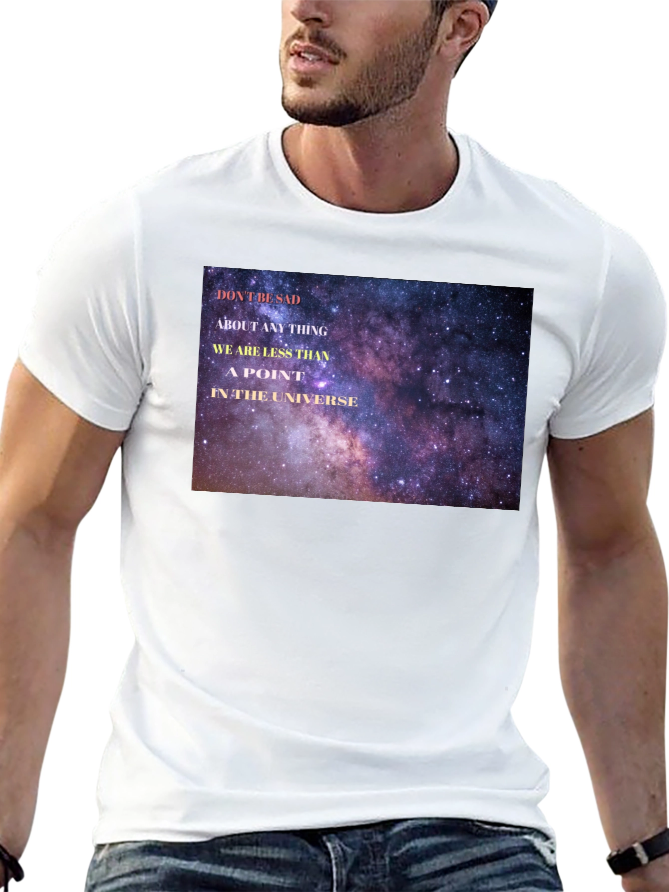 Universe Galaxy Print Black T-Shirt