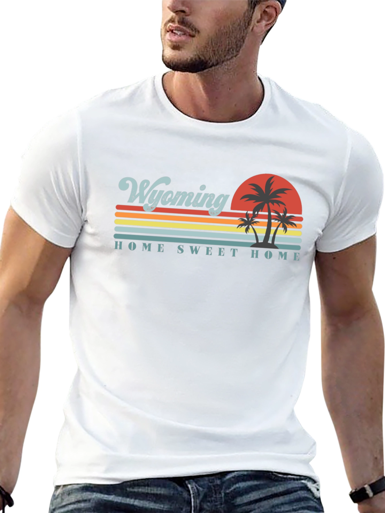 Wyoming Home Sweet Home Retro Graphic T-Shirt