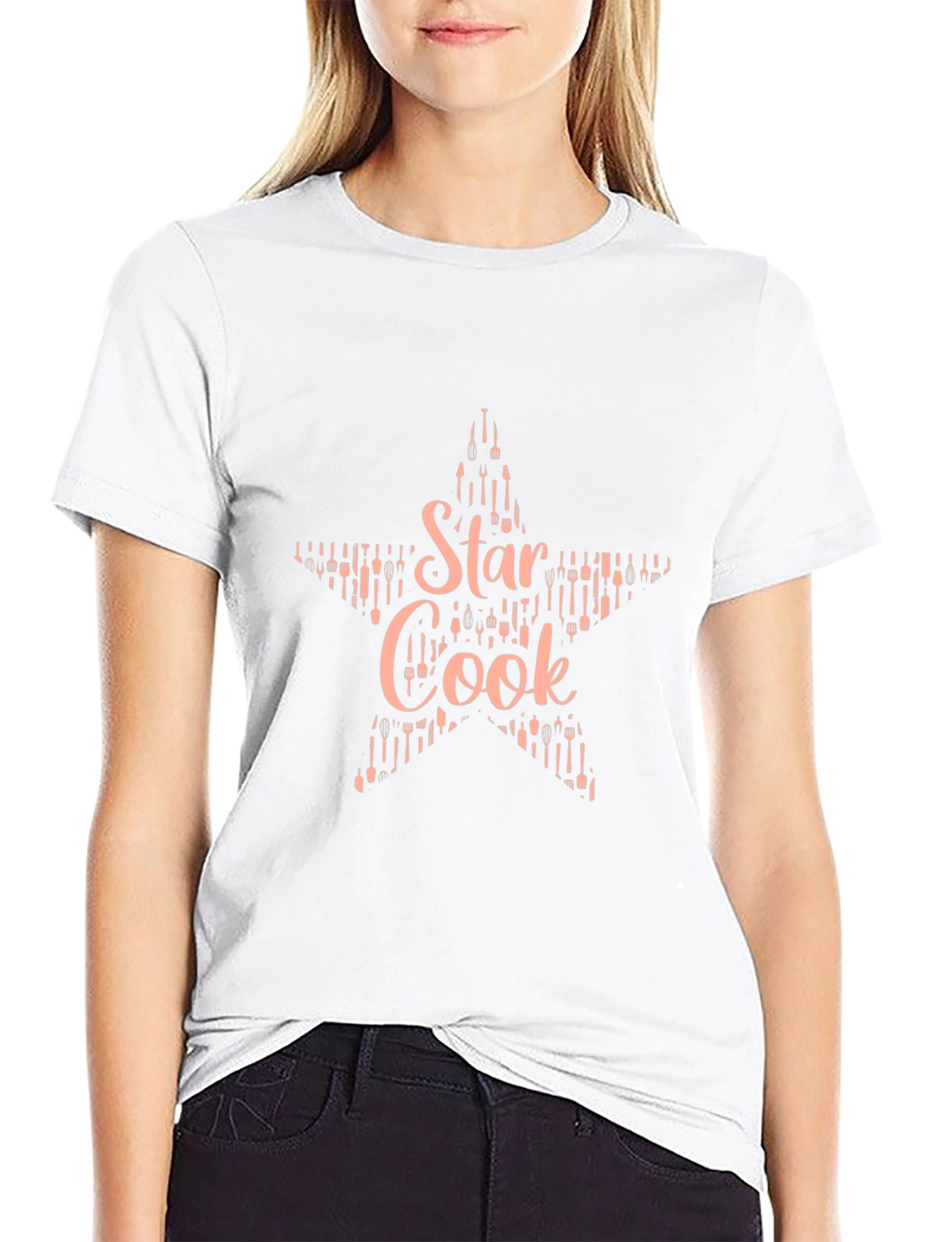 Star Cook Black T-Shirt - Culinary Master Chef Design
