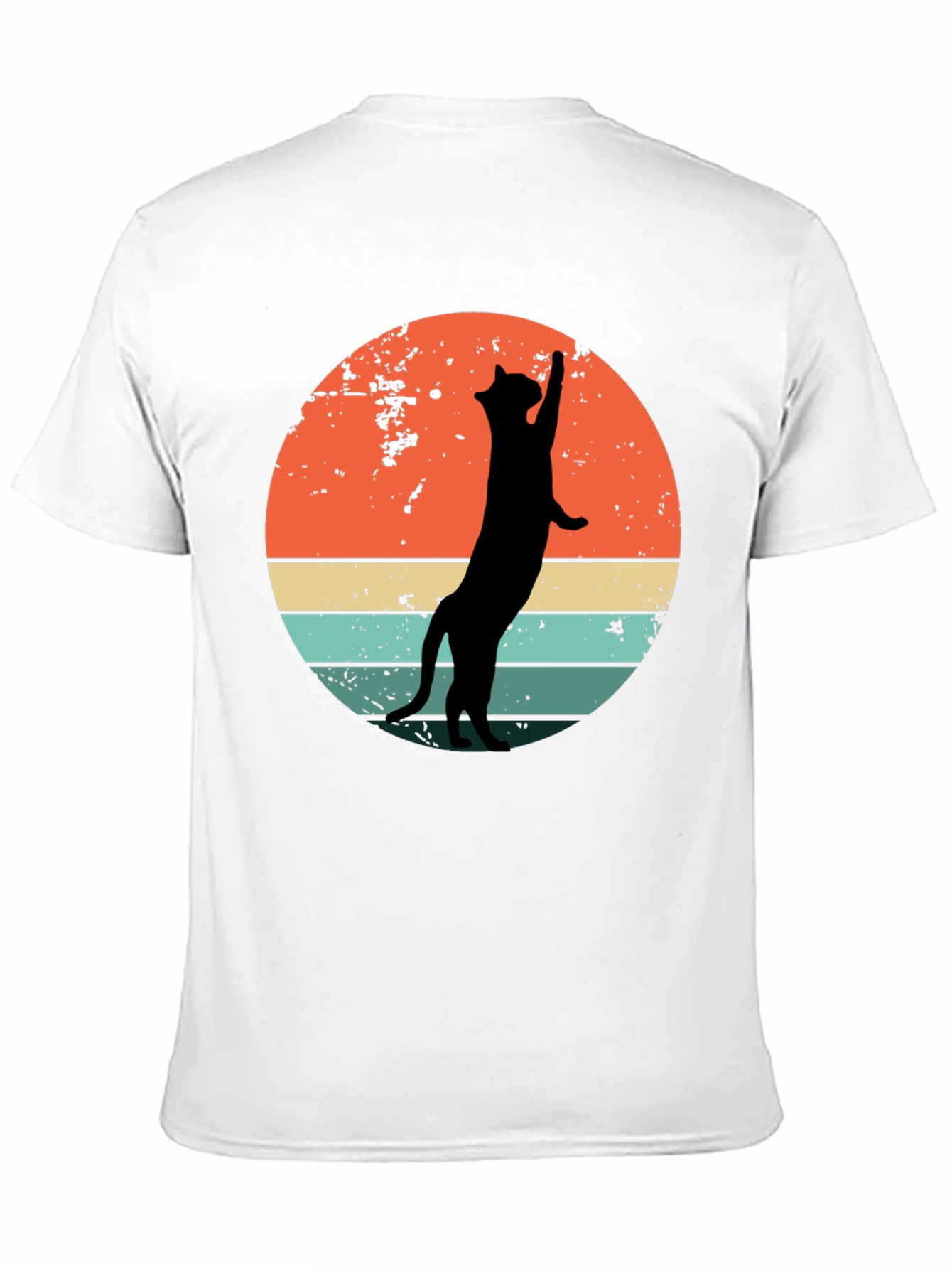 Retro Cat Silhouette Graphic Tee