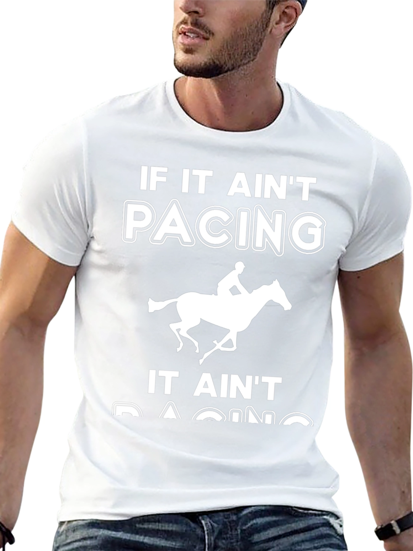 Pacing Horse Racer Graphic T-Shirt