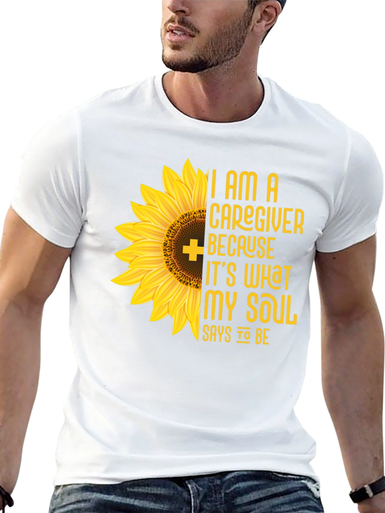 Caregiver Sunflower Graphic T-Shirt
