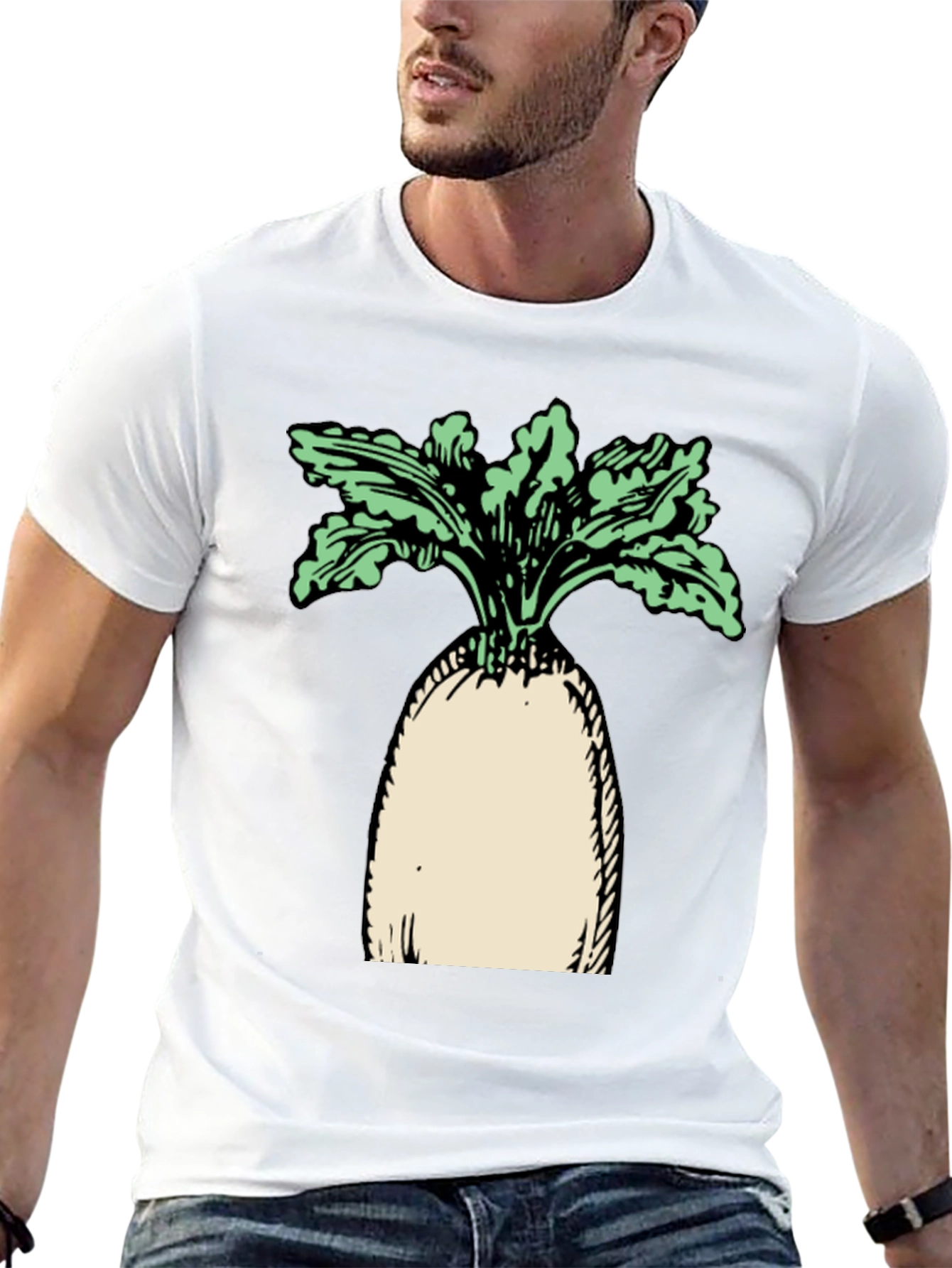 Radish Graphic Tee - Unisex Black Cotton T-Shirt
