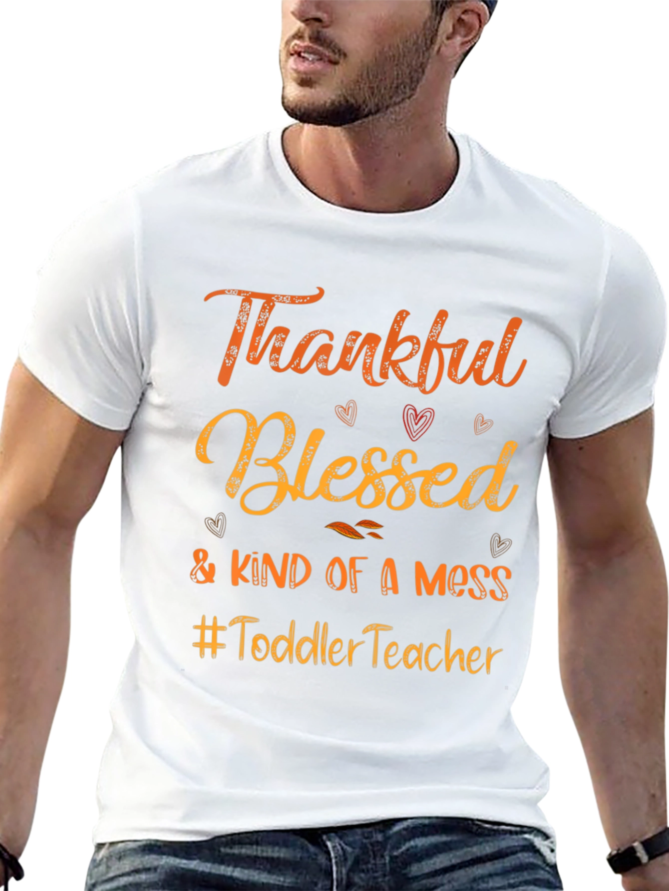 Thankful Blessed Toddler Teacher Graphic Tee