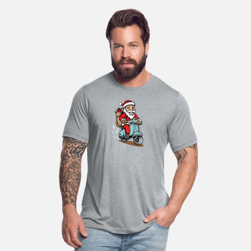 Santa ride a scooter