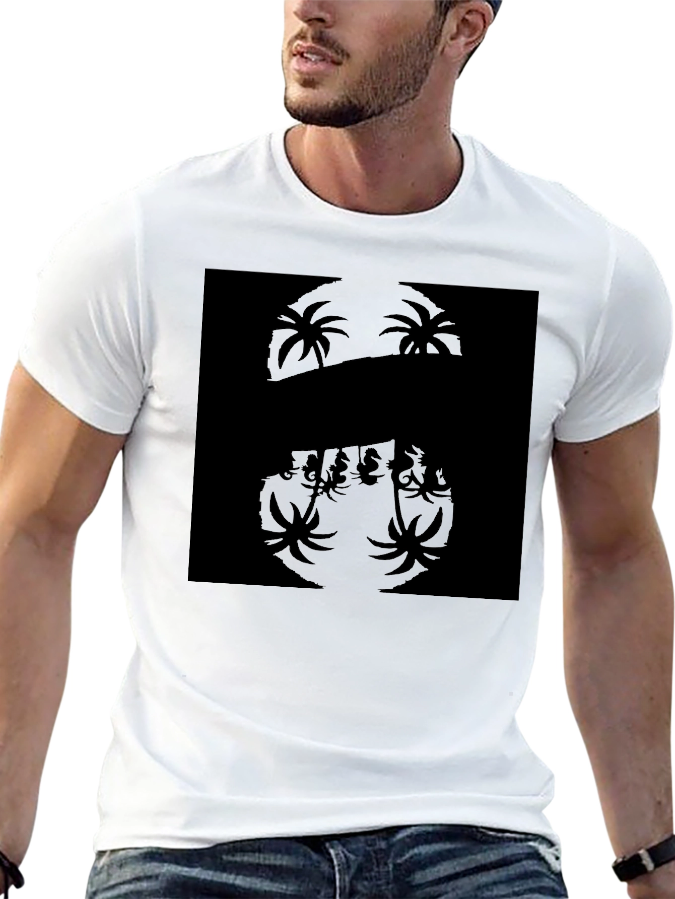 Palm Tree Silhouette Black T-Shirt