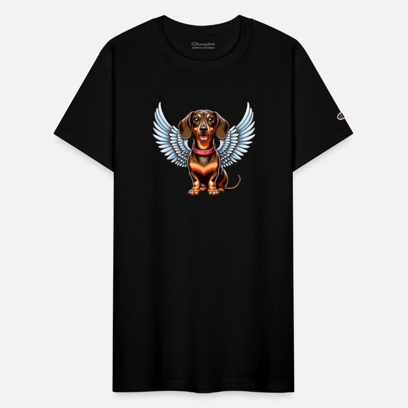 Sweet Dachshund Angel with Owners - A Heavenly