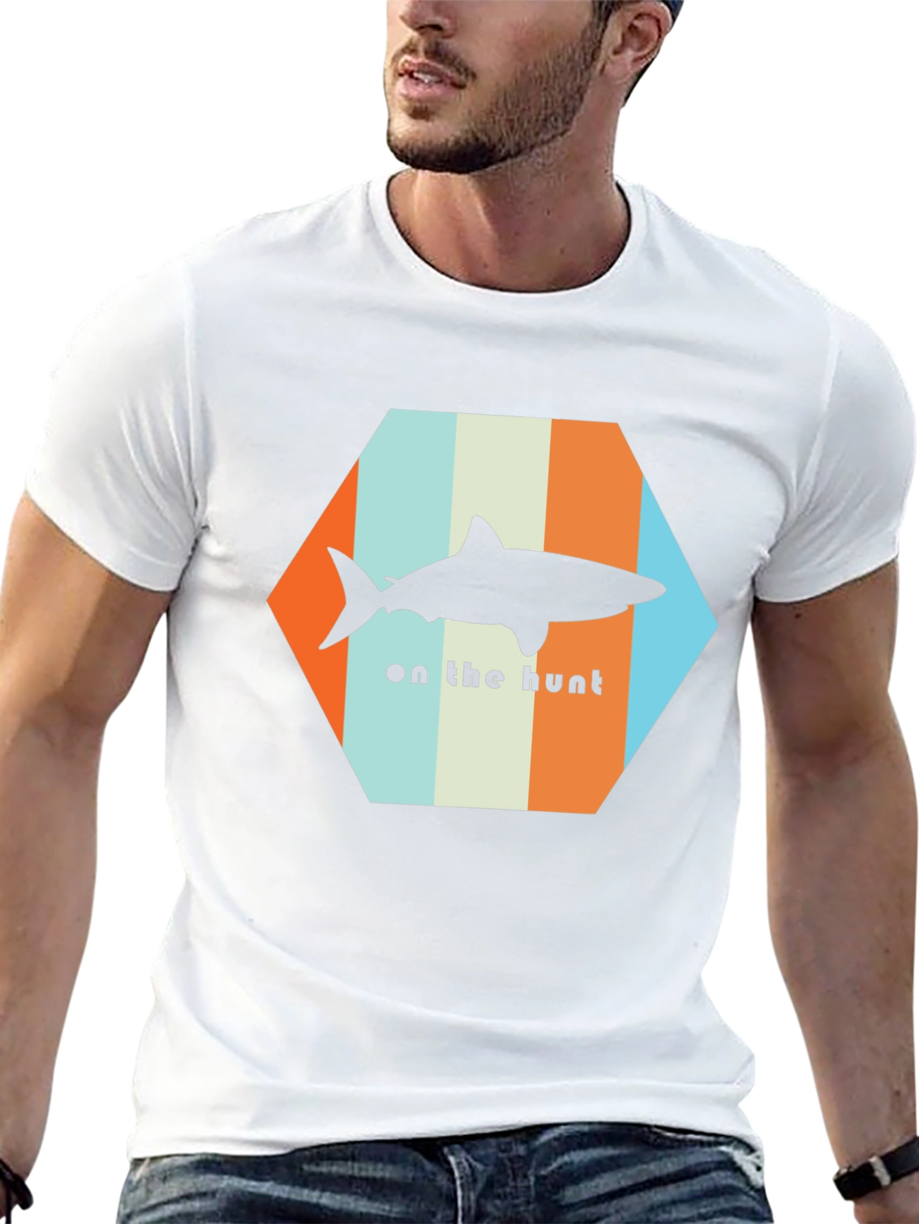 Shark On The Hunt T-Shirt - Retro Style
