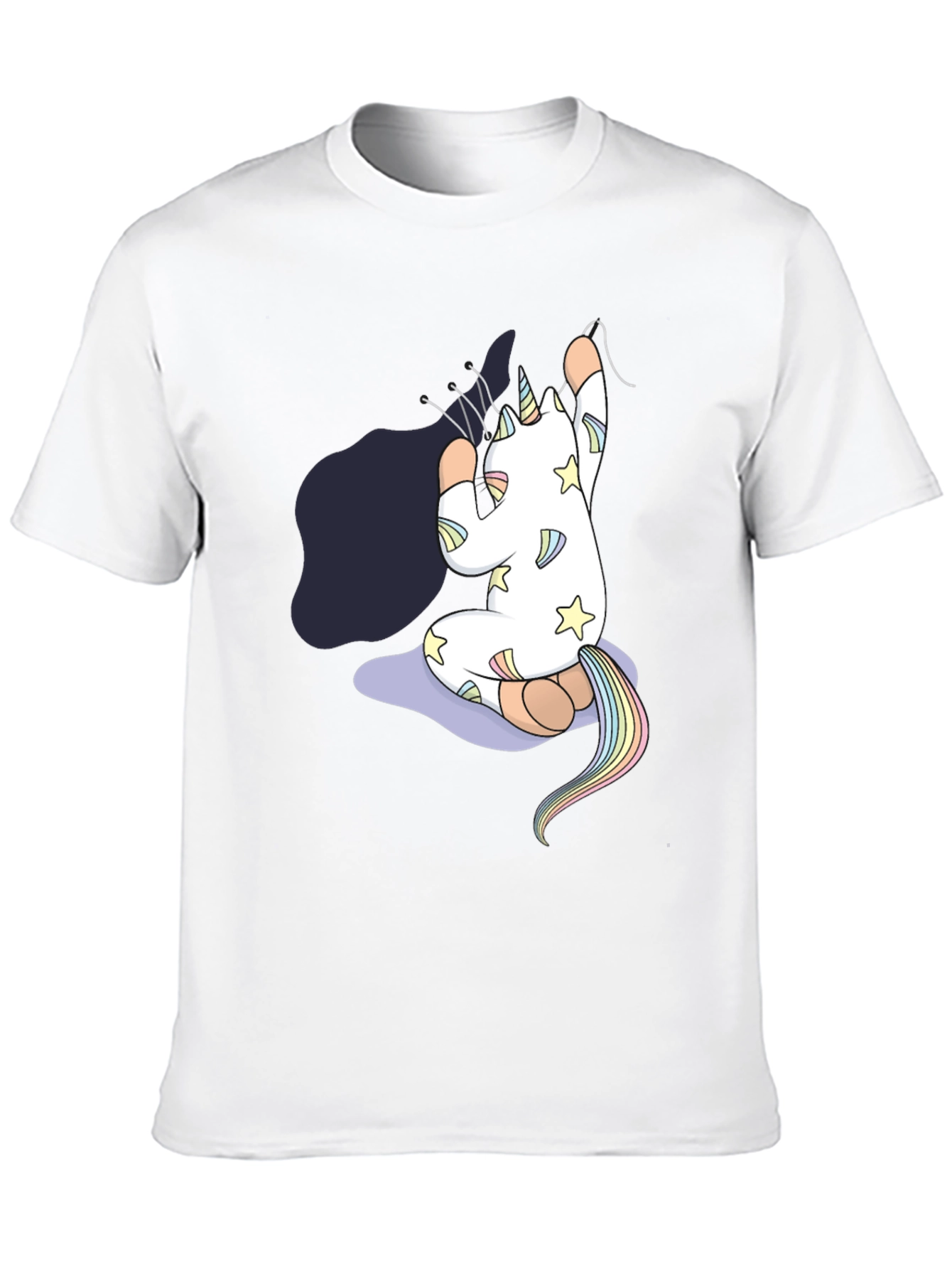 Mens Black Unicorn Yoga T-Shirt