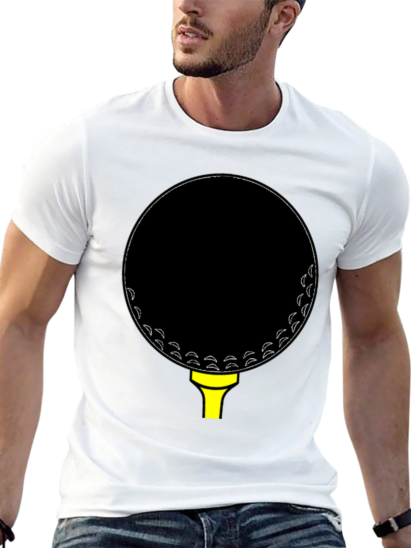 Golf Ball Tee Black T-Shirt