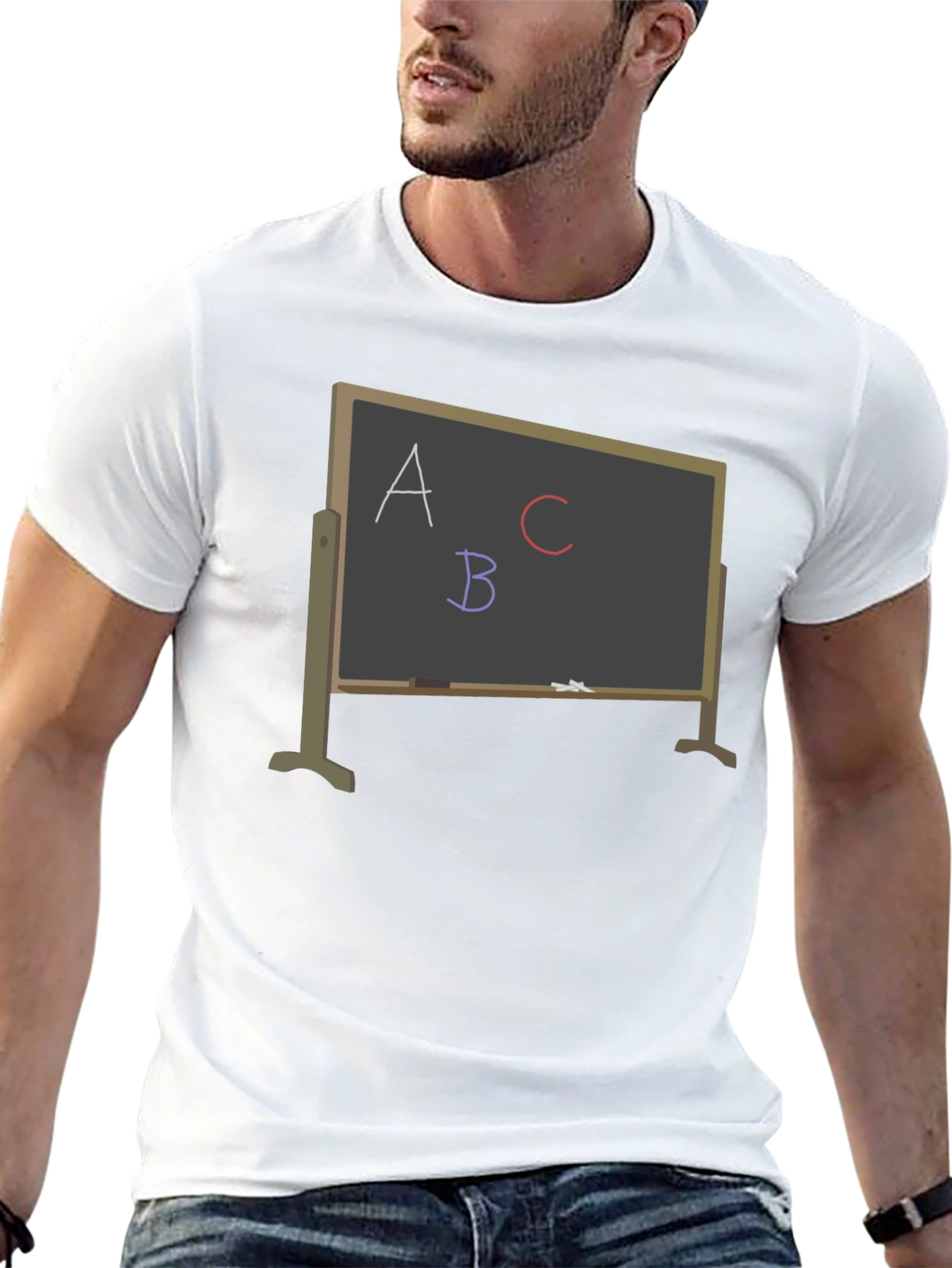Black ABC Chalkboard Graphic T-Shirt