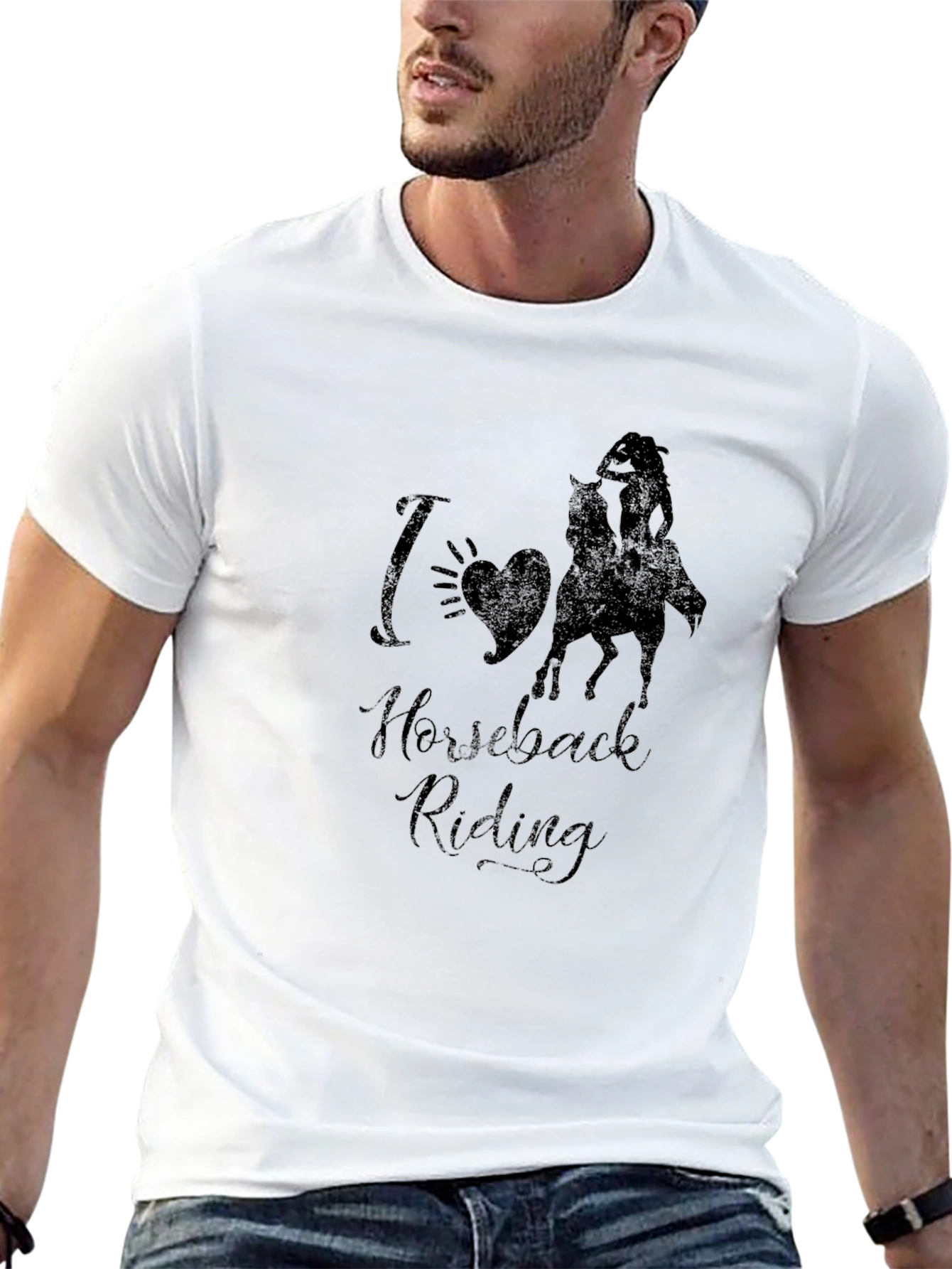 I Love Horseback Riding Black Graphic Tee
