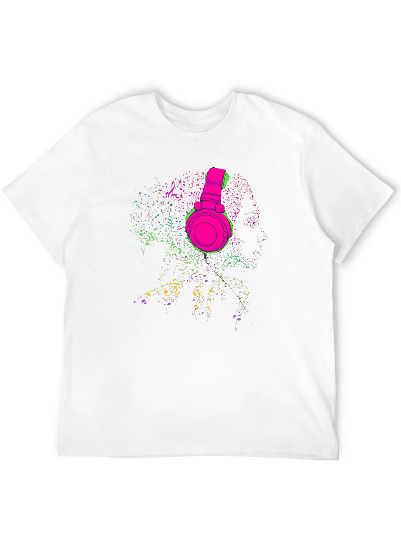 Neon Music Headphones Graphic T-Shirt